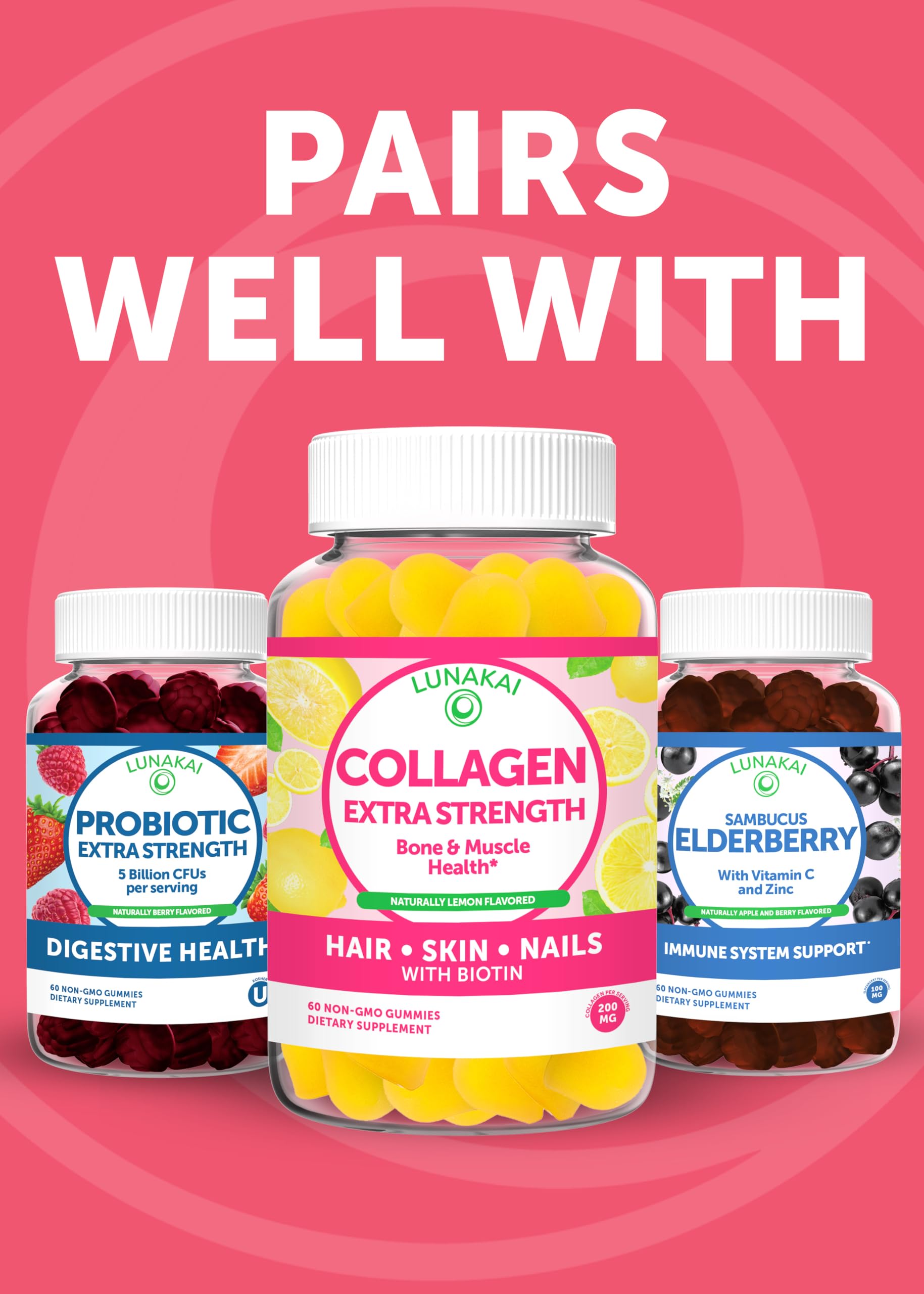 Lunakai USA Made Womens Multivitamin Gummies – Delicious Daily 16 Multi Vitamins for Women – Wellness, Energy & Essential Health Support, 60ct Lunakai Au supplements