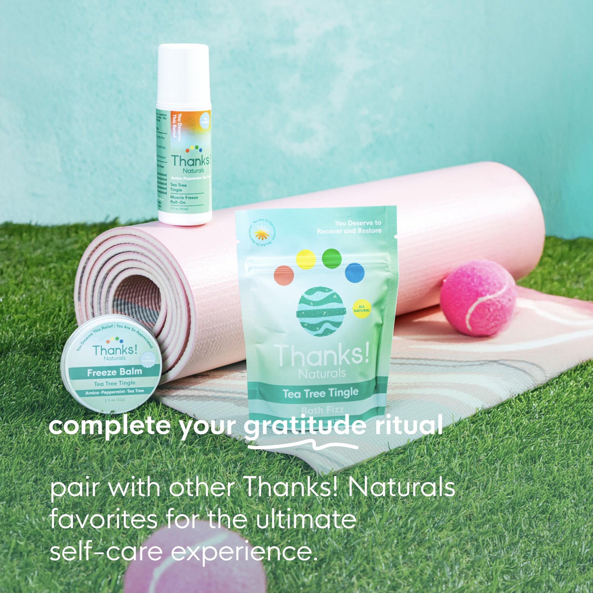 Thanks! Naturals Muscle Freeze Roll On, Tea Tree Tingle, Vegan, Cold Pressed Formula with Shea Butter, Eucalyptus & Peppermint, Use on Neck, Knees & Joints, Post Workout Essential, 3 FL OZ Thanks! Naturals Au supplements