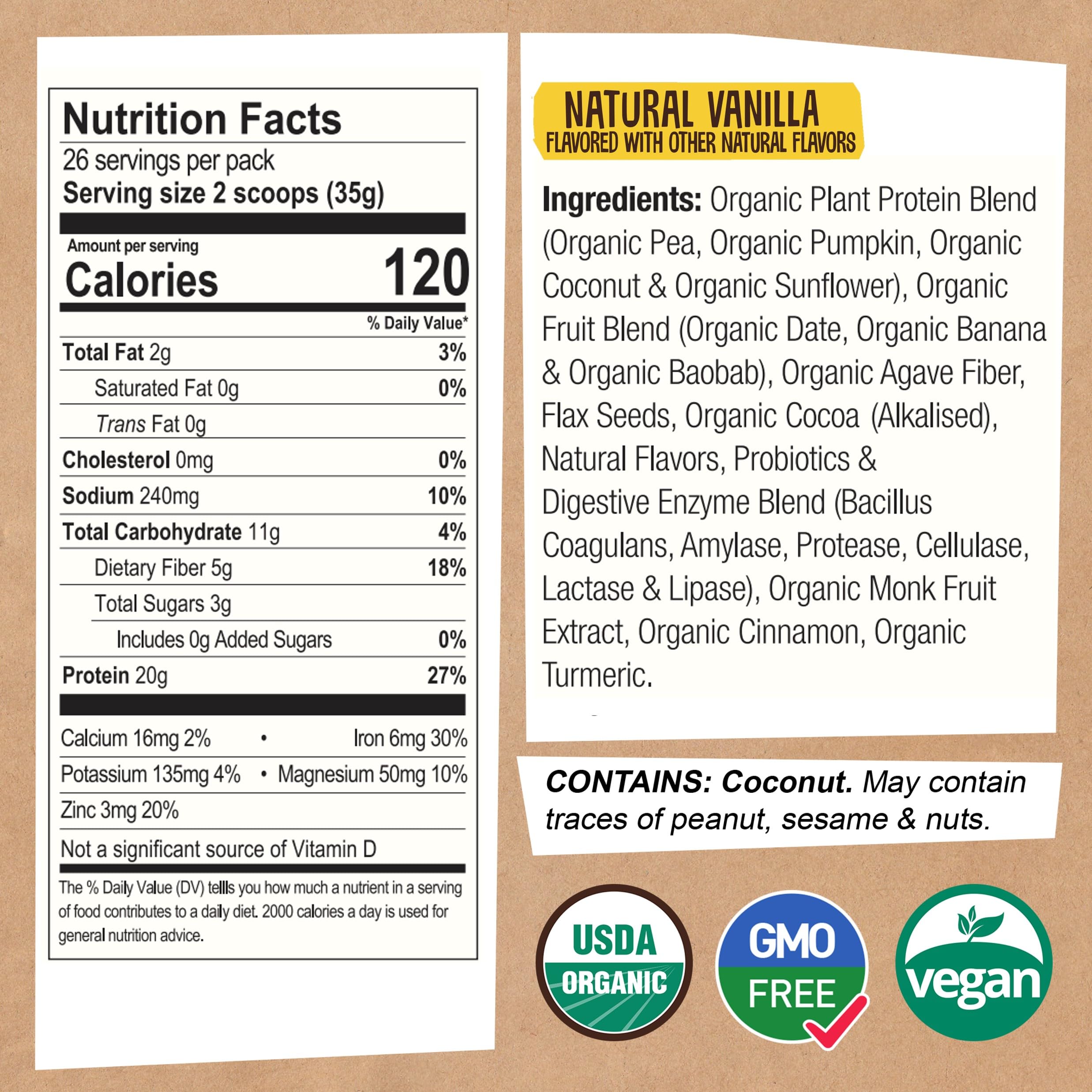 EarthChimp Organic Vegan Protein Powder - with Probiotics - Non GMO, Dairy Free EarthChimp Au supplements