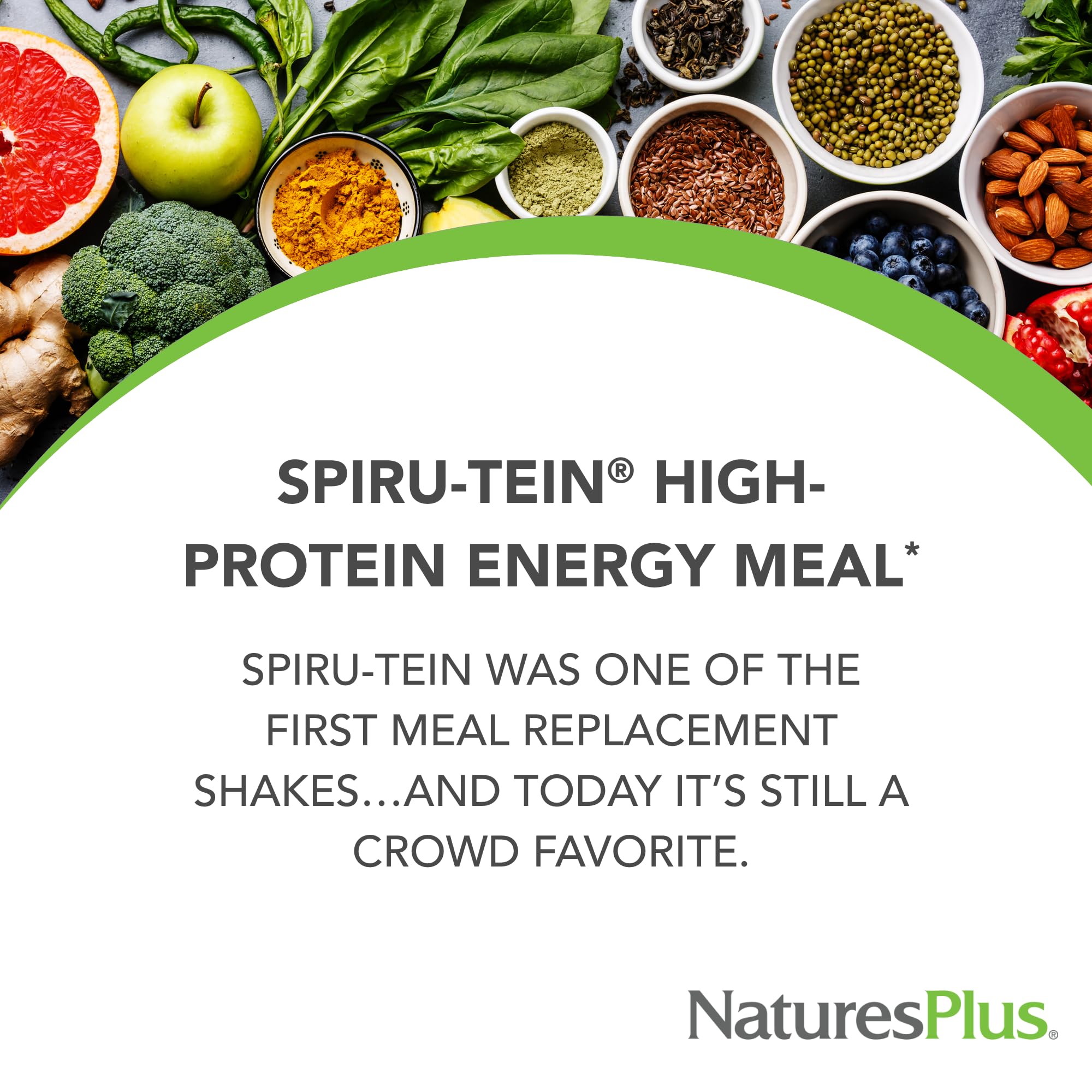 NaturesPlus SPIRU-TEIN, Peaches & Cream - 1.12 lb - Plant-Based Protein Powder - Vitamins & Minerals for Energy - Vegetarian, Gluten Free - 15 Servings NaturesPlus Au supplements