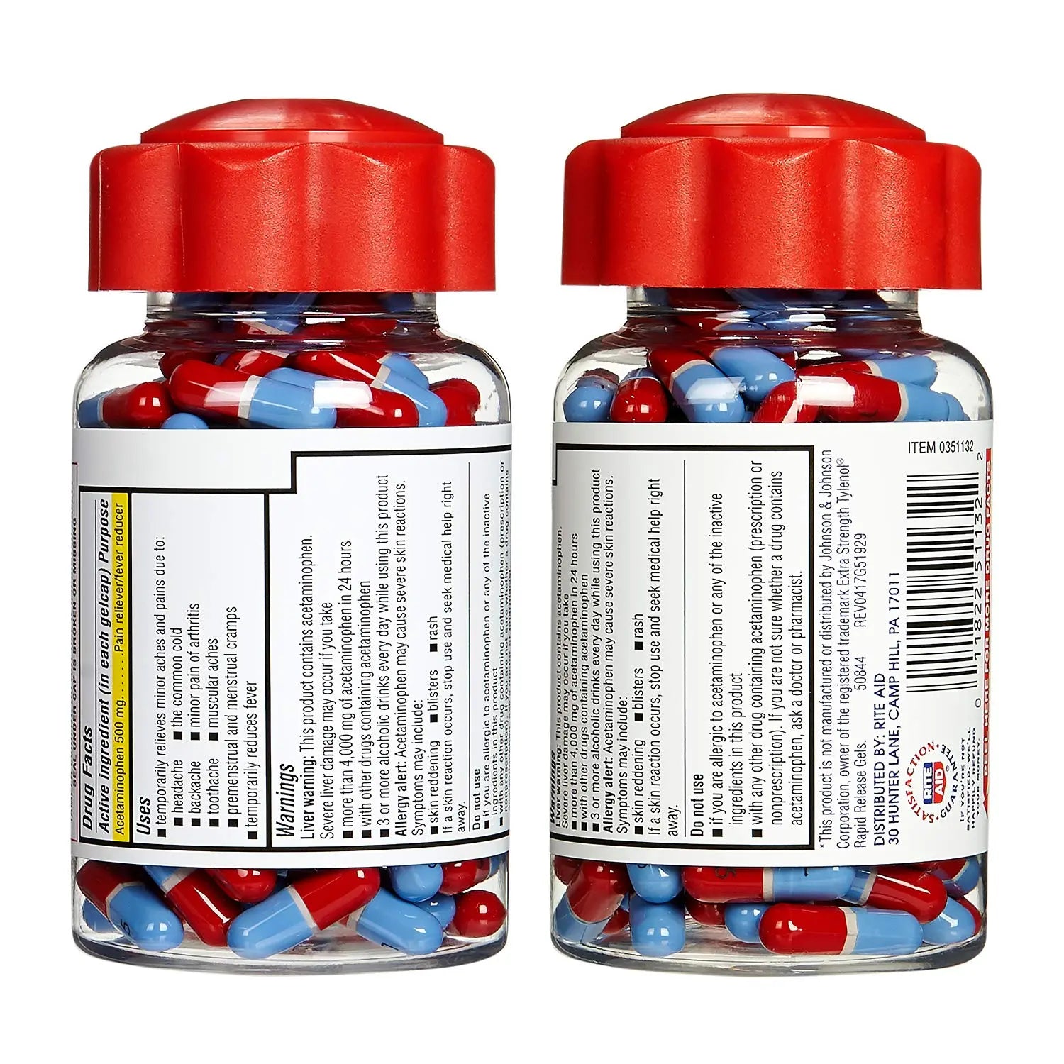 Rite Aid Extra Strength 500mg Acetaminophen Rapid Release Gelcaps - 150 Count | Joint, Muscle, Arthritis, Back Pain Relief Rite Aid Au supplements
