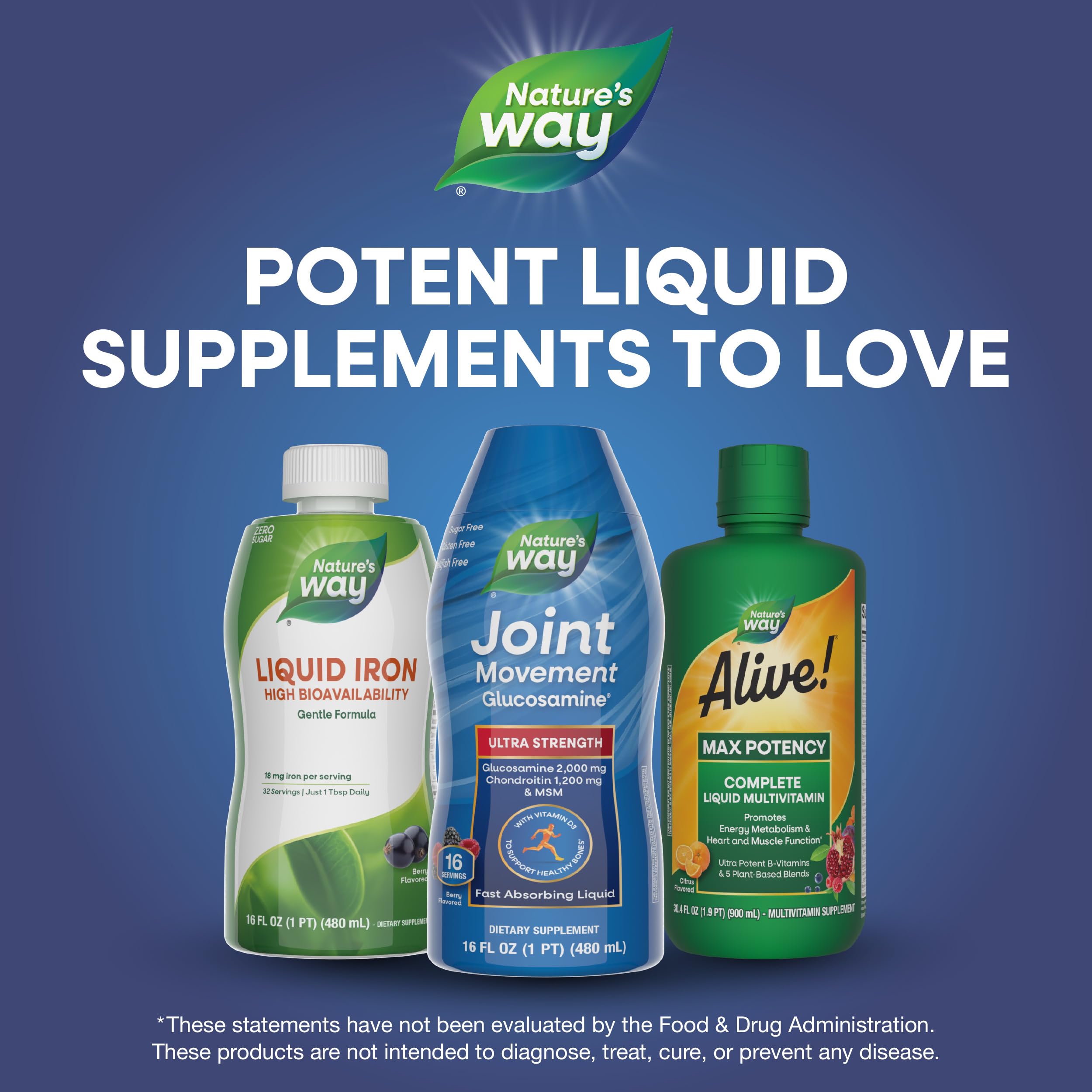 Nature's Way Joint Movement Glucosamine Fast Absorbing Liquid, Ultra Strength, Supports Healthy Bones*, Liquid Glucosamine Chondroitin, MSM with Vitamin D3, Berry Flavored, 16 Fl Oz Nature's Way Au supplements