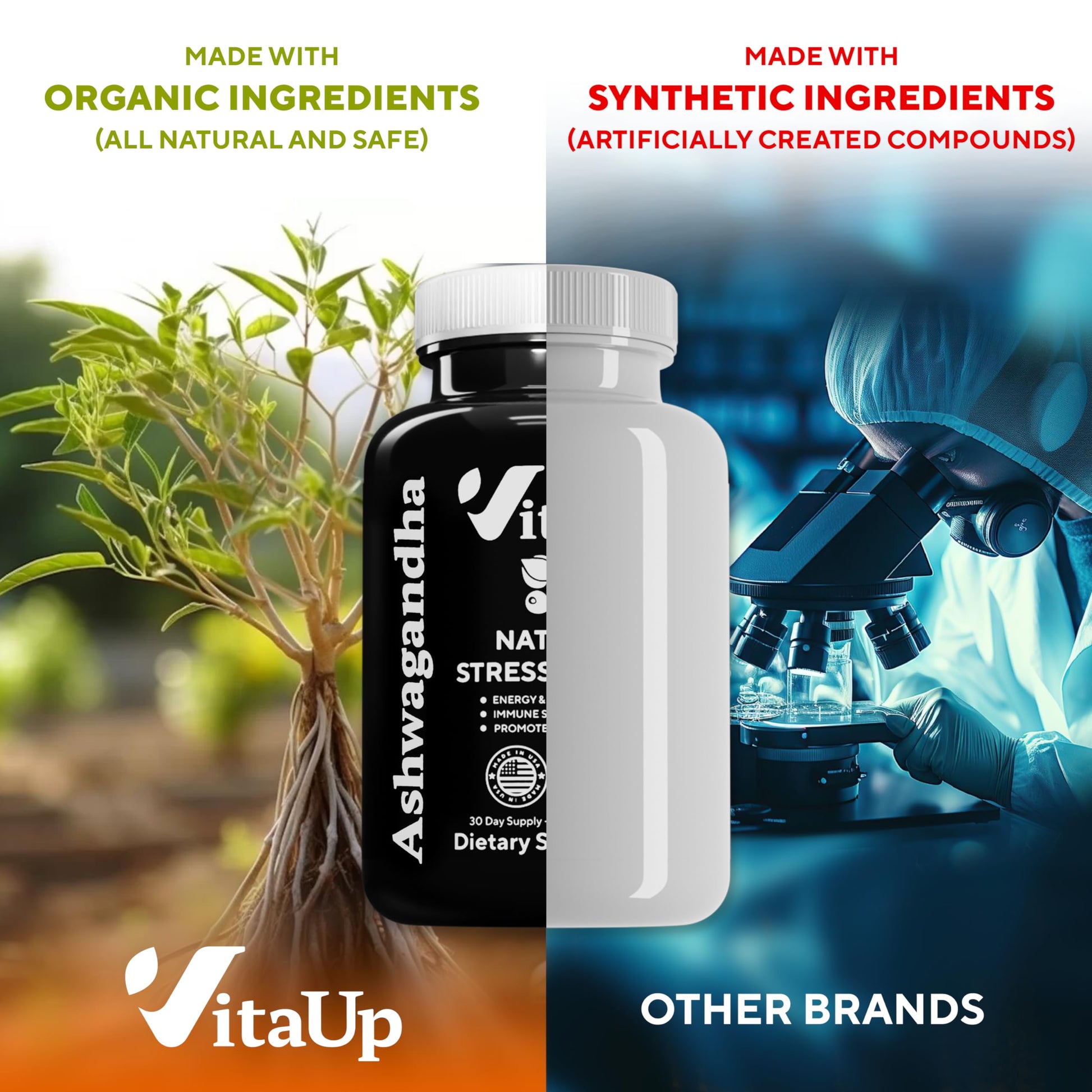 VitaUp Organic Ashwagandha Capsules 1310 mg - USA Made Ashwagandha Supplements VitaUp Au supplements