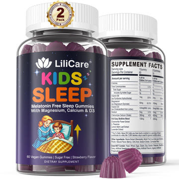 LILICARE Kids Sleep Gummies - Magnesium Glycinate Gummies, Melatonin Free Sleep Aid | Magnesium, Calcium, D3, B6, L Theanine | Kid Melatonin Alternative for Restful Sleep (Pack of 2) LILICARE Au supplements