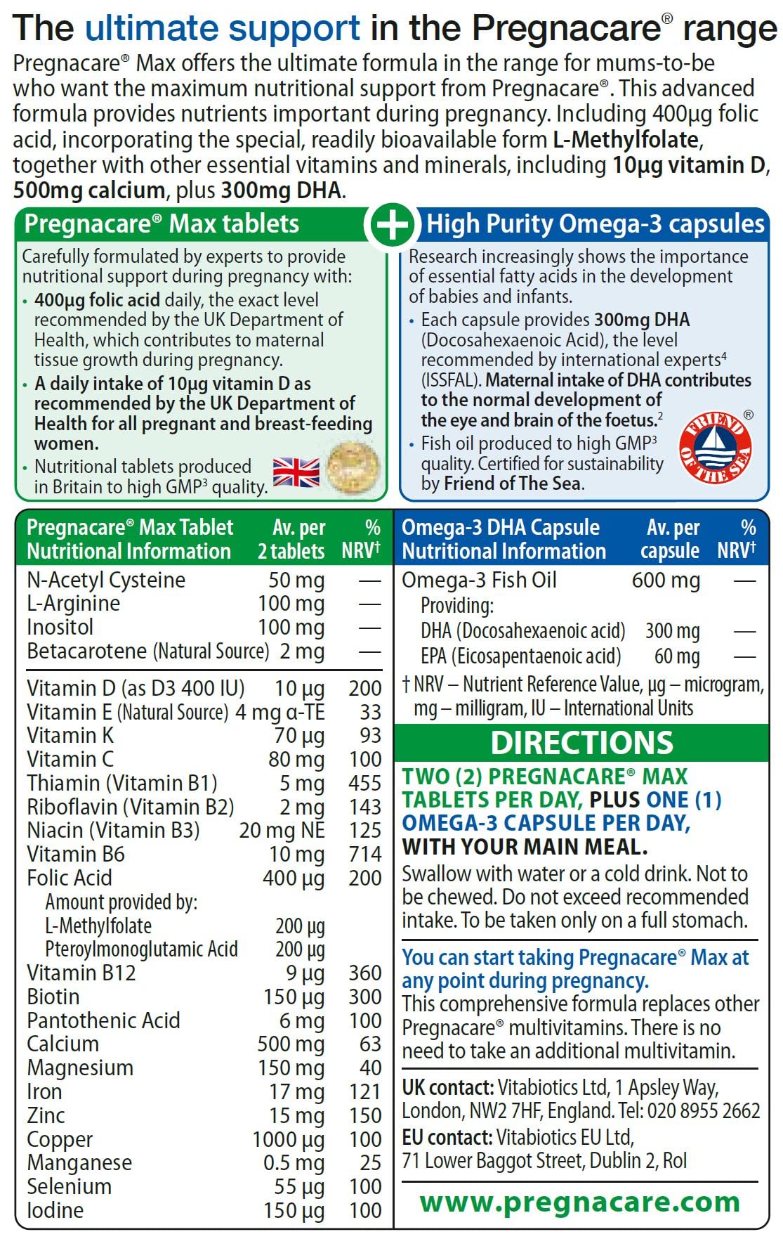 Pregnacare Max, White, 84 Count (Pack of 1) Pregnacare Au supplements