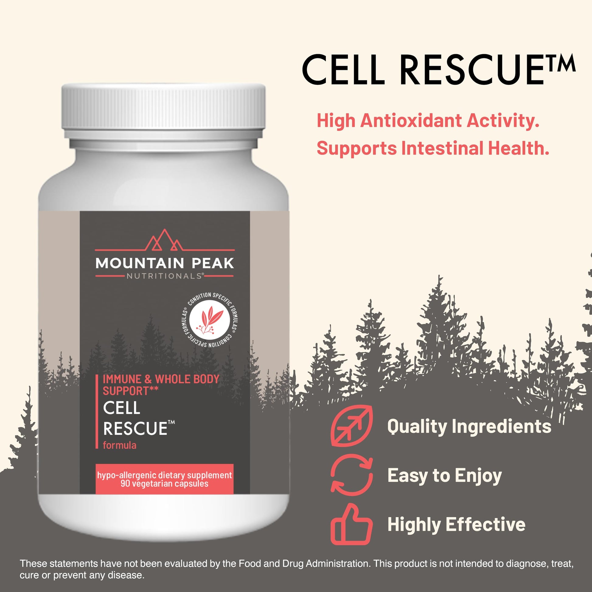 Mountain Peak Nutritionals Cell Rescue - Antioxidant Immune Support Supplement with Turmeric, Ginger Root, and Bromelain - Supports Intestinal Health & Whole Body (90 Capsules) Mountain Peak Nutritionals Au supplements