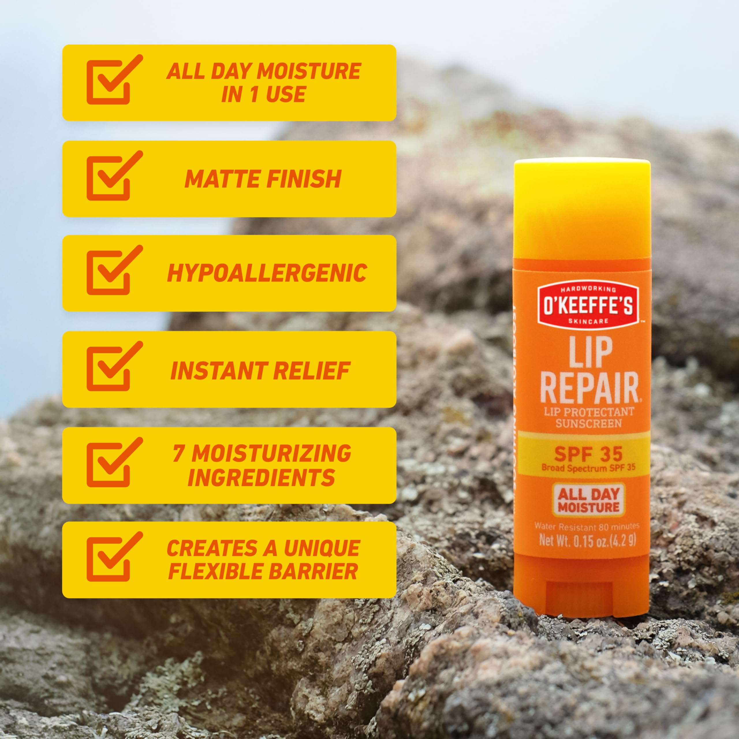 O'Keeffe's Lip Repair SPF 35 Lip Balm - Stick (3 Pack) - Sun-Safe Moisturizer for Extremely Cracked, Dry Lips O'Keeffe's Au supplements