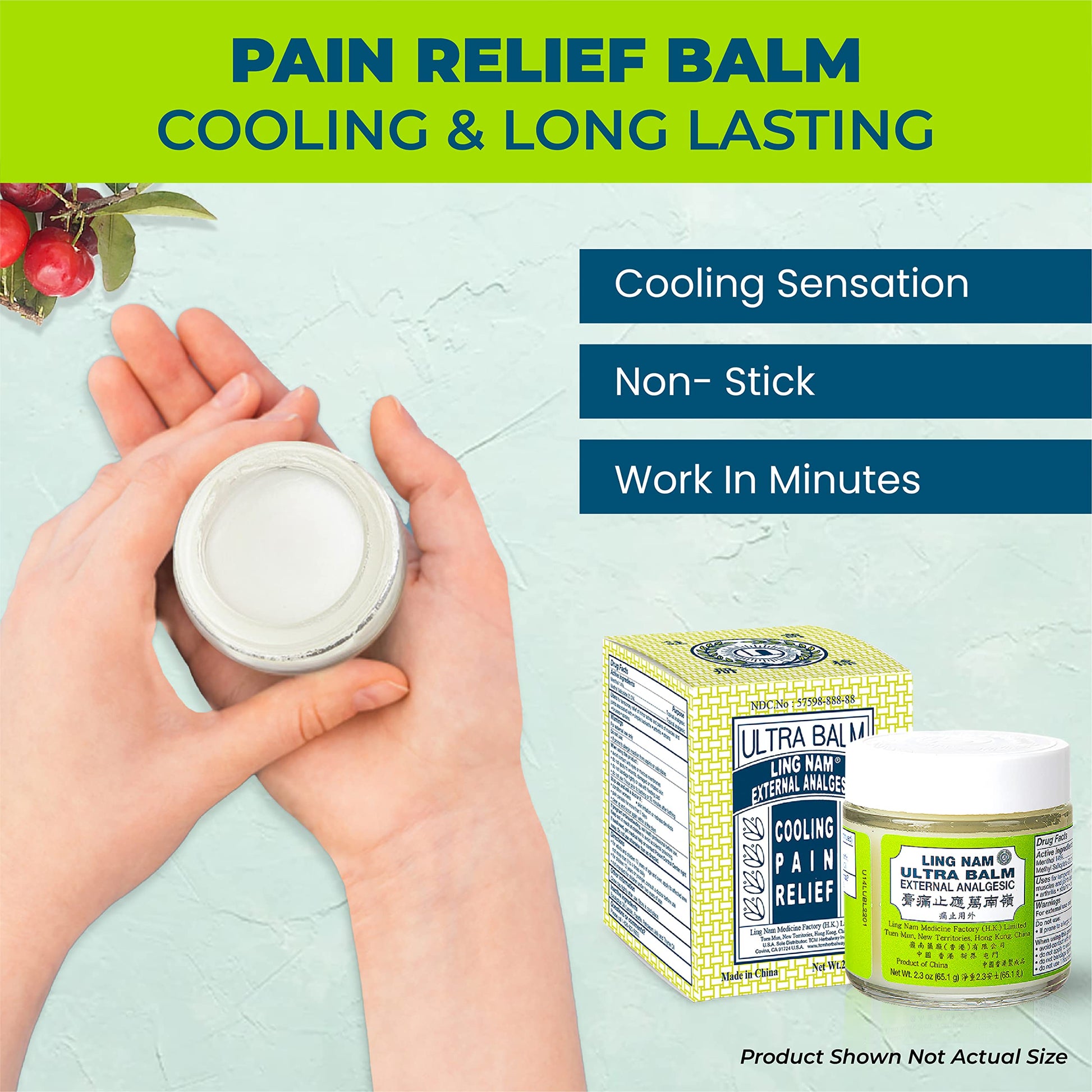 Ling Nam Ultra Balm External Analgesic, for Cooling Pain Relief Simple Backache Arthritis Strains Bruises Sprain, Muscle Pain, Muscle Soreness,0.7oz/19.8g Ling Nam Au supplements
