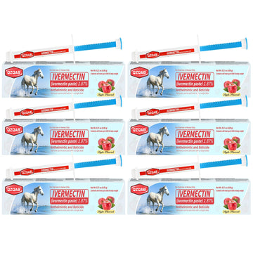 Ivermectin Horse Paste Dewormer , Horse Wormer Paste, Apple Flavor, 0.21 Ounces, 6 Pack QZQAB Au supplements