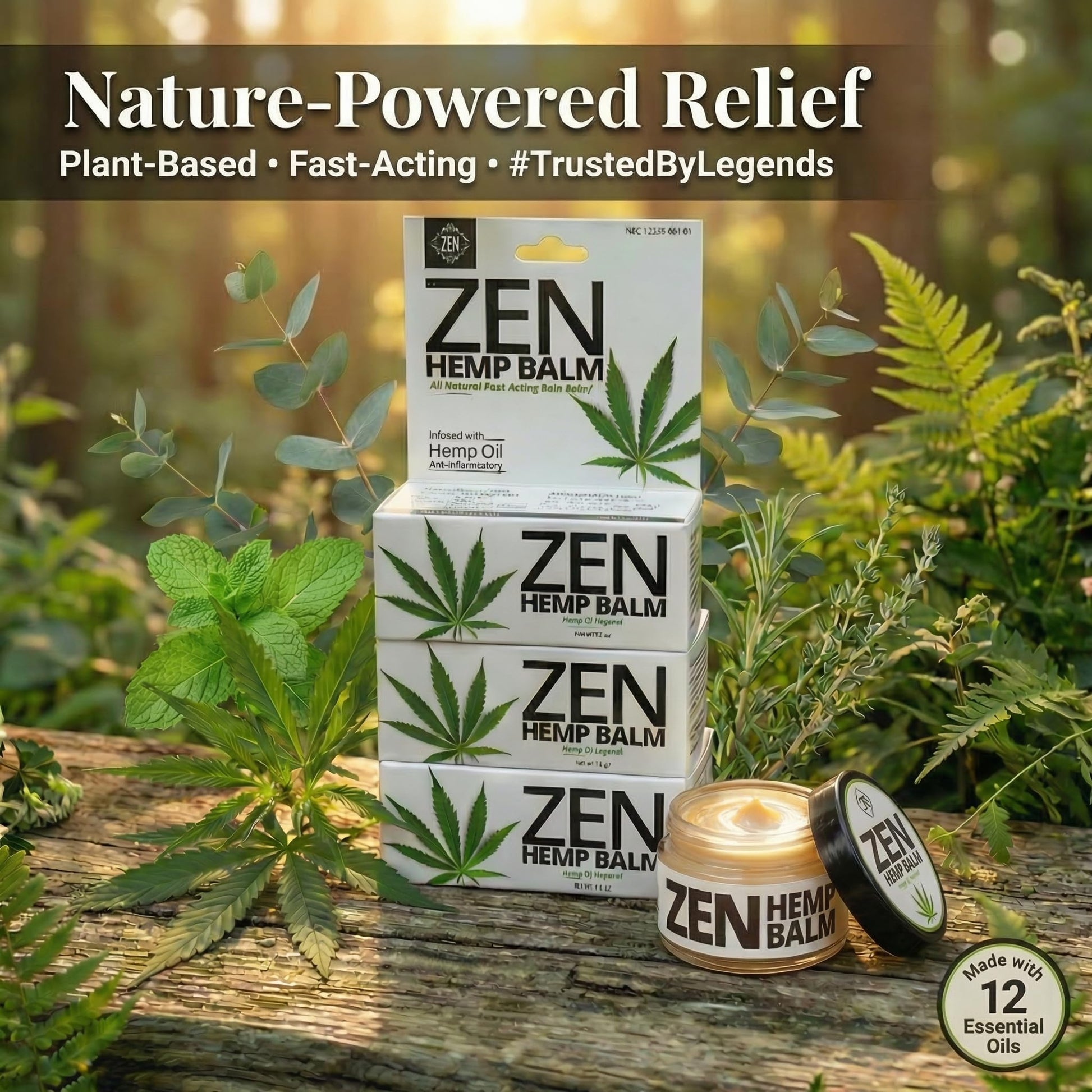 ZEN Hemp Balm 3 Pack – Fast-Acting Pain Relief for Muscles & Joints – Plant-Based Topical – 0.7 oz Each ZEN Au supplements