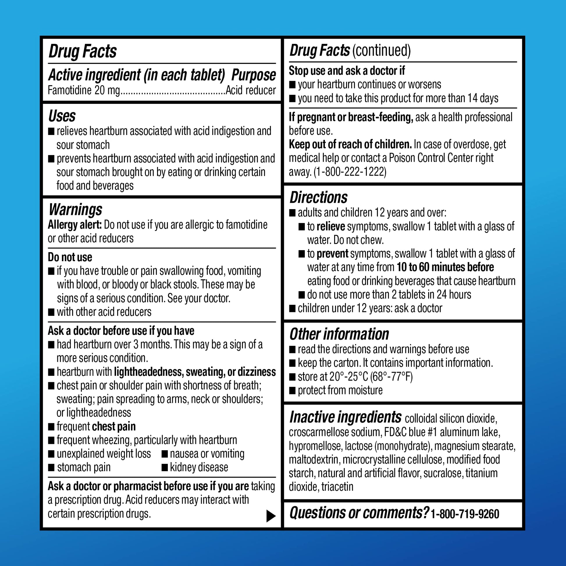 Amazon Basic Care Maximum Strength Famotidine 20mg Tablets, Acid Reducer, Prevents & Relieves Heartburn, Acid Indigestion, Cool Mint, 100 Count Amazon Basic Care Au supplements