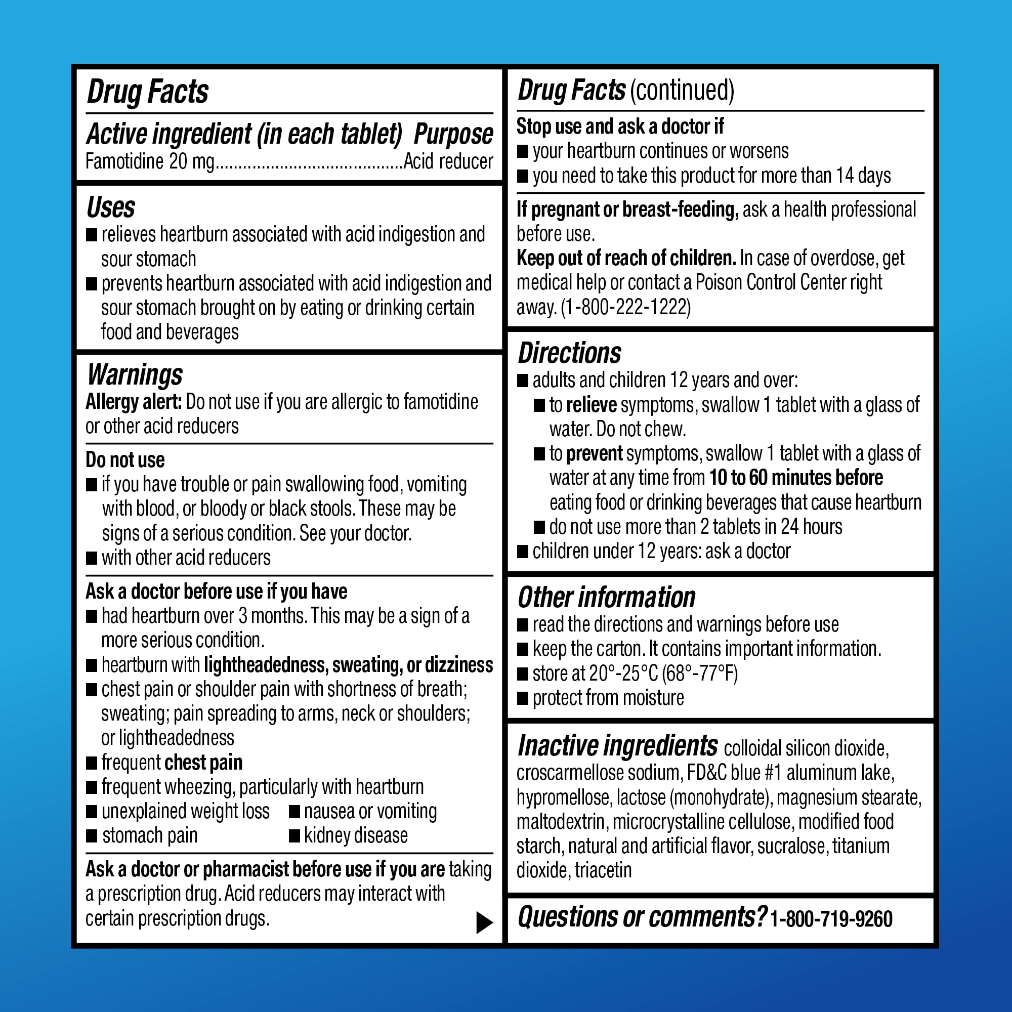 Amazon Basic Care Maximum Strength Famotidine 20mg Tablets, Acid Reducer, Prevents & Relieves Heartburn, Acid Indigestion, Cool Mint, 100 Count Amazon Basic Care Au supplements