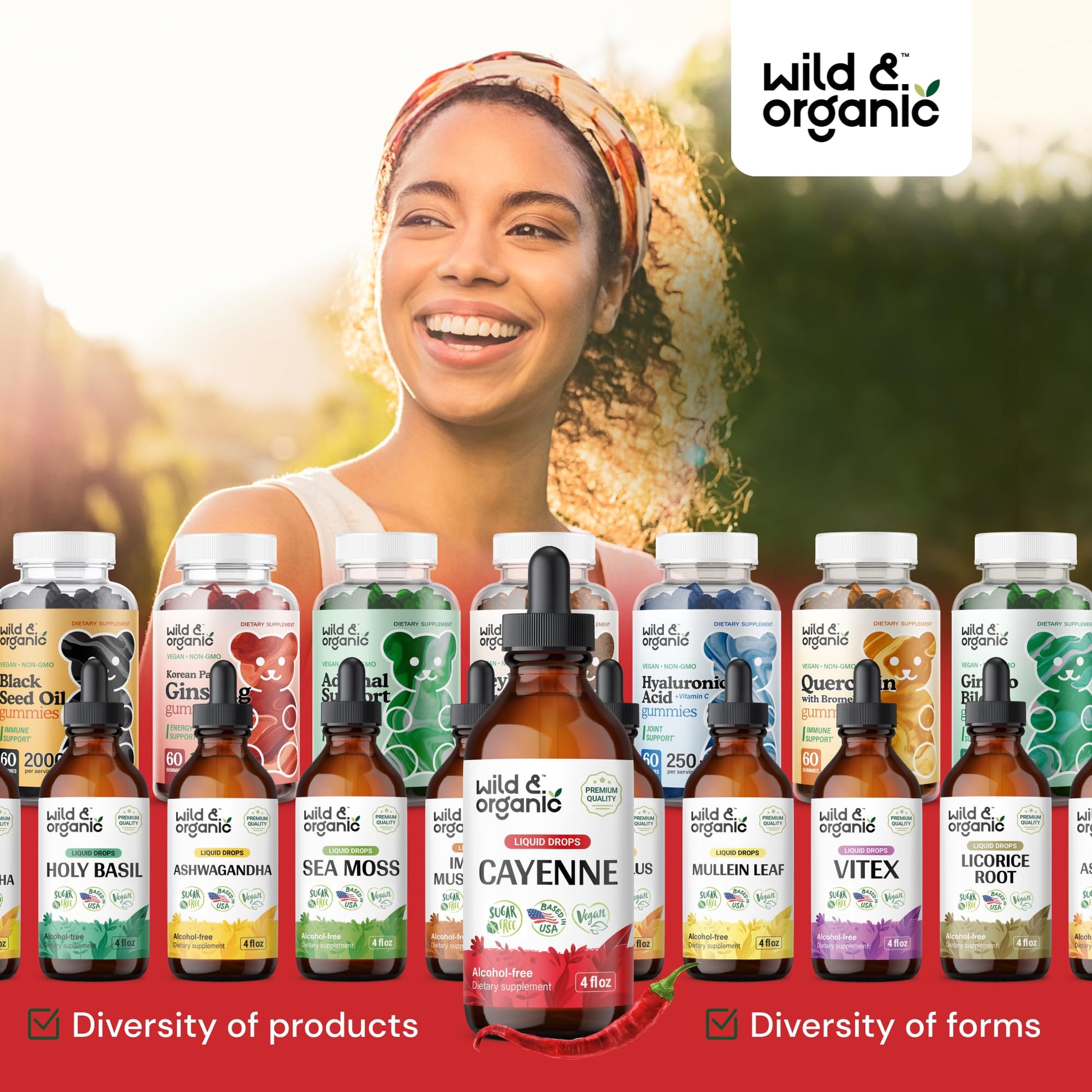Wild & Organic Cayenne Pepper Tincture - Digestive Support with Capsaicin Extract - Cayenne Pepper Liquid Drops for Overall Well-Being - Unflavored, Vegan, Sugar & Alcohol-Free - 4 fl oz Wild & Organic Au supplements