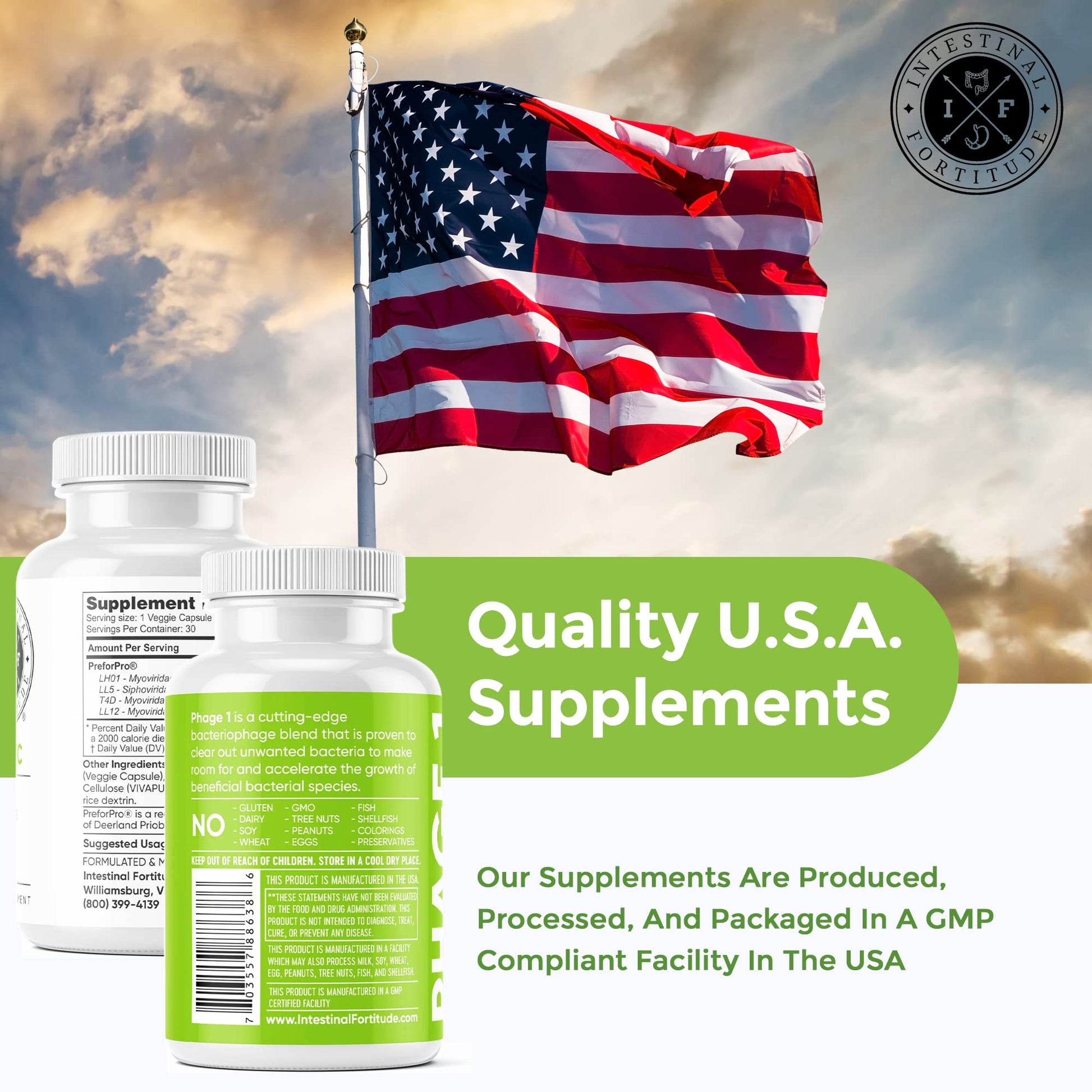 Intestinal Fortitude Phage 1 - Ultimate Gut Health Supplement, Total Restore Intestinal Defense, Patented Bacteriophage Blend for Gut Support, Digestive & Immune System Health, Destroy Bad Bacteria Intestinal Fortitude Au supplements