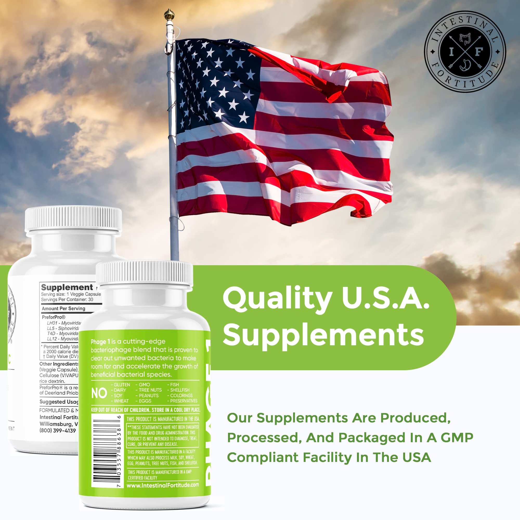 Intestinal Fortitude Phage 1 - Ultimate Gut Health Supplement, Total Restore Intestinal Defense, Patented Bacteriophage Blend for Gut Support, Digestive & Immune System Health, Destroy Bad Bacteria Intestinal Fortitude Au supplements