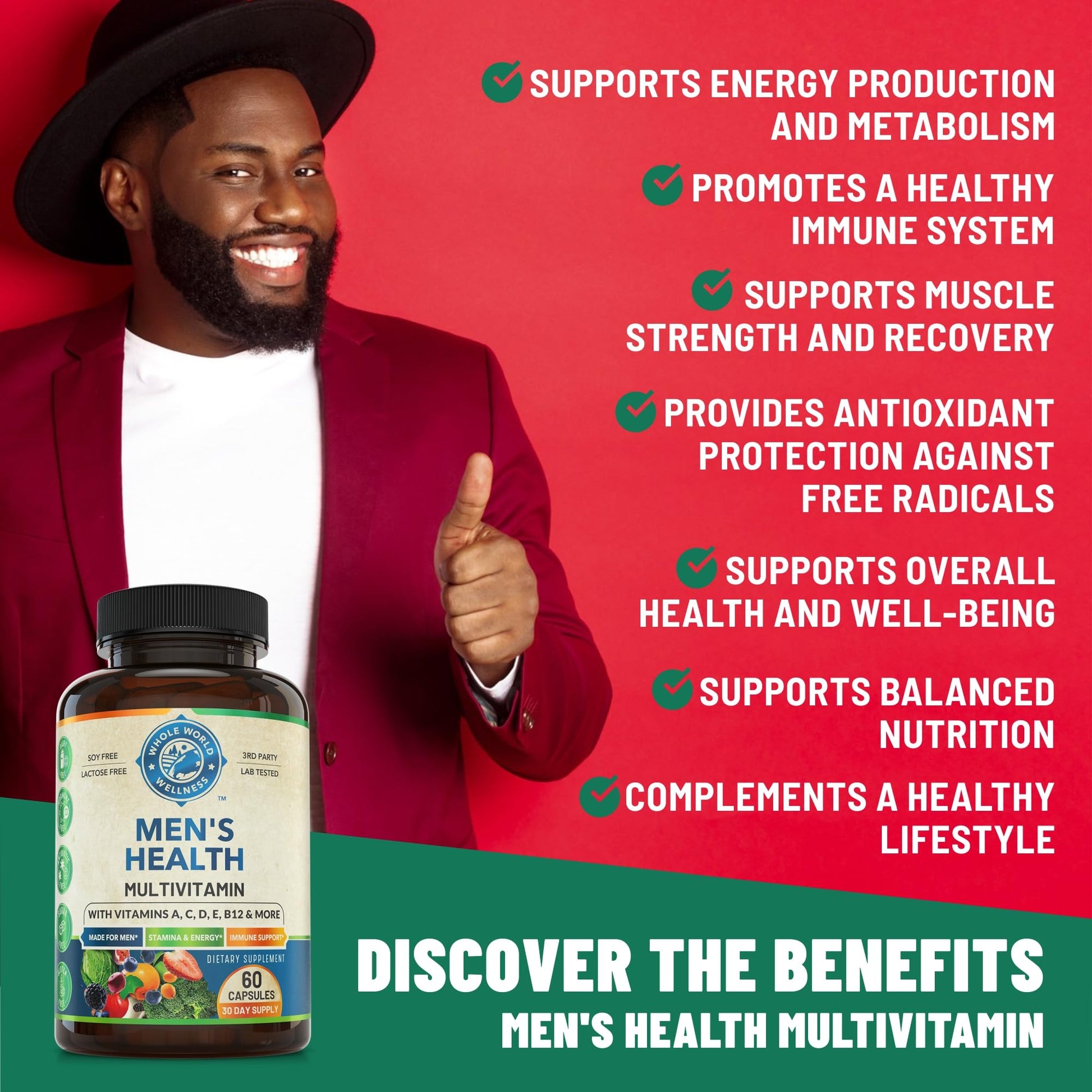 Womens Daily Multivitamins & Mens Daily Multivitamins Bundle (One Bottle Each) - Supports Holistic Wellness, Including Energy & Focus. Multivitamin & Multimineral Blend. Made in The USA. WHOLE WORLD WELLNESS Au supplements