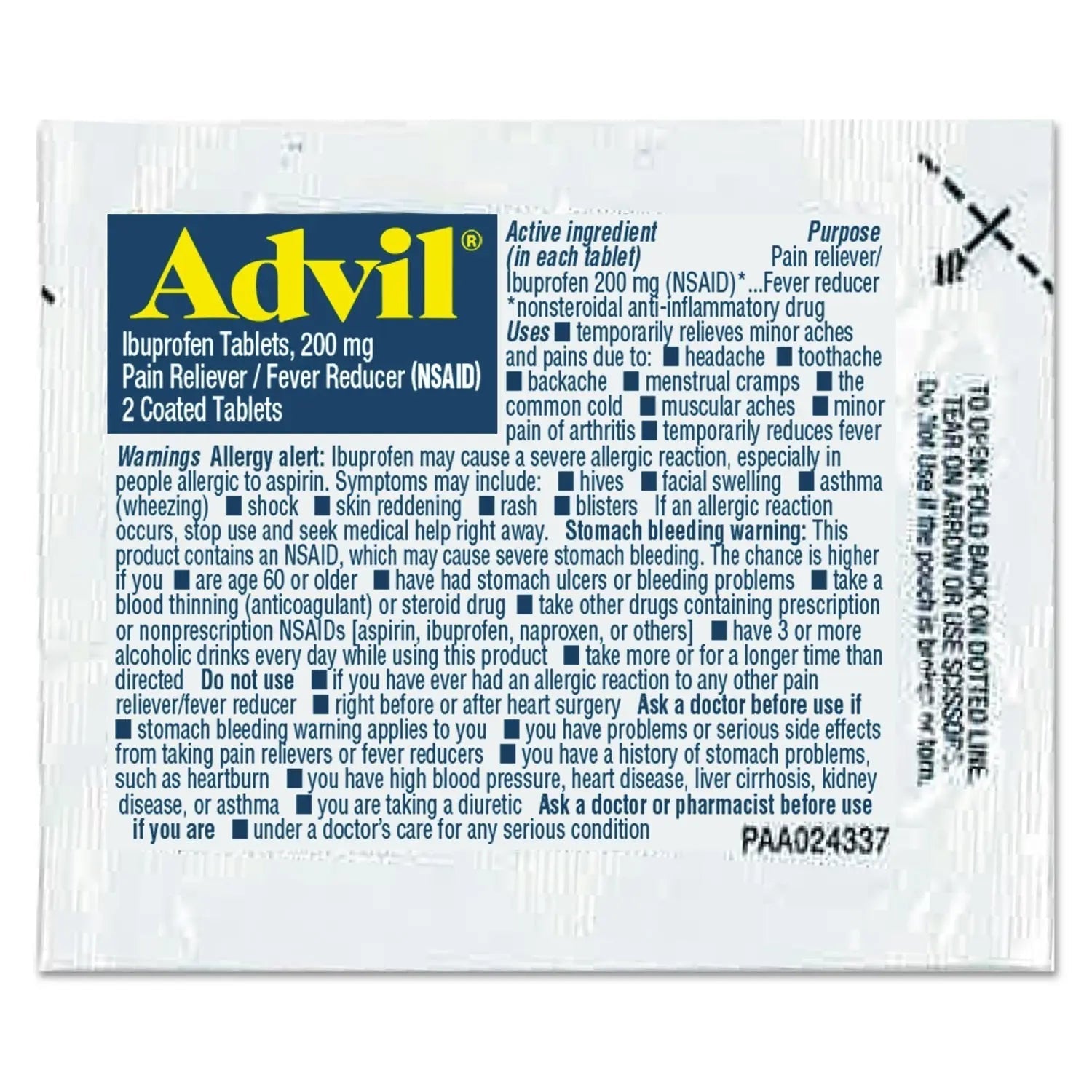 Advil Ibuprofen Tablets, 200mg, Refill Pack, Two Tablets/Packet, 30 Packets/Box Advil Au supplements