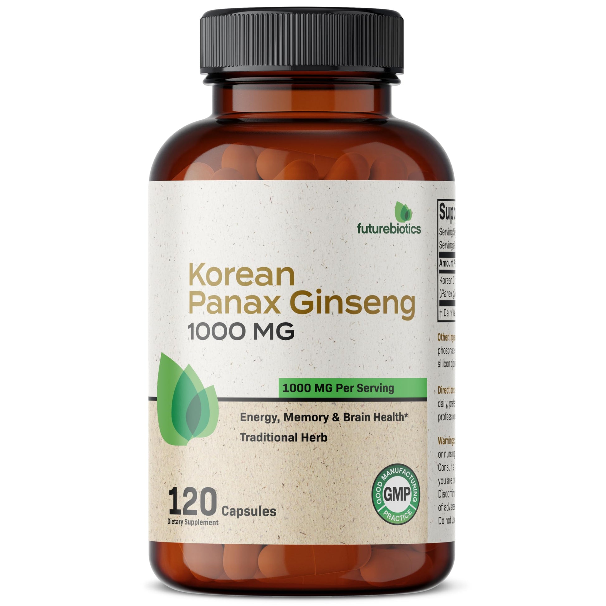 Futurebiotics Korean Panax Ginseng 1000 MG Per Serving Energy, Memory & Brain Health Futurebiotics Au supplements