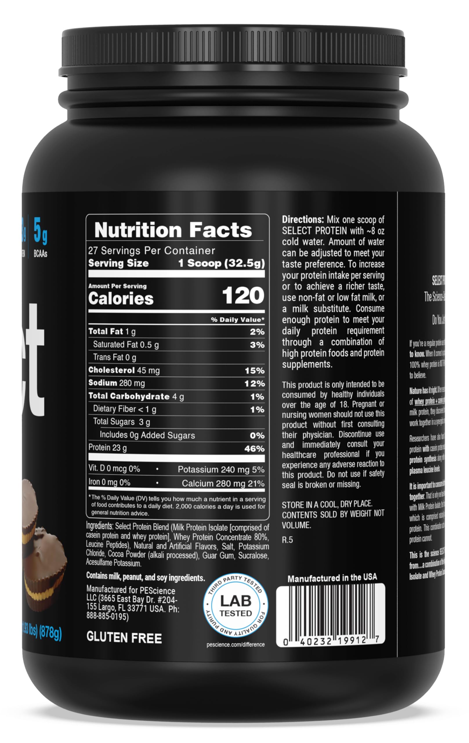 PEScience Select Low Carb Protein Powder, Chocolate Peanut Butter Cup, 27 Serving PEScience Au supplements