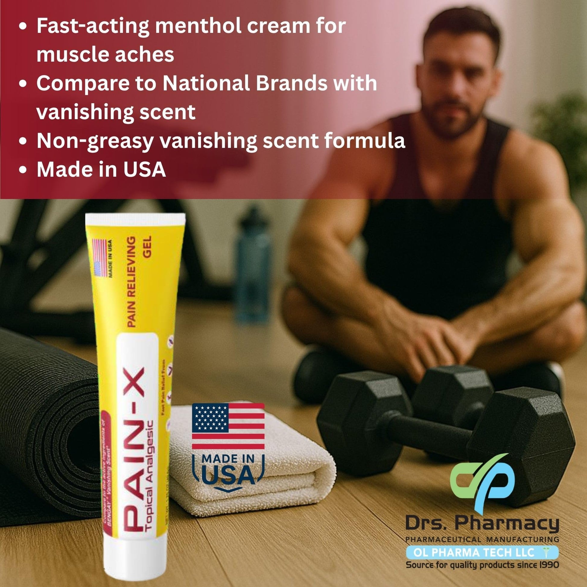 Drs. Pharmacy Pain-X Menthol Cream – Targeted Muscle & Joint Relief – 1.75 oz, Made in USA Drs. Pharmacy Au supplements