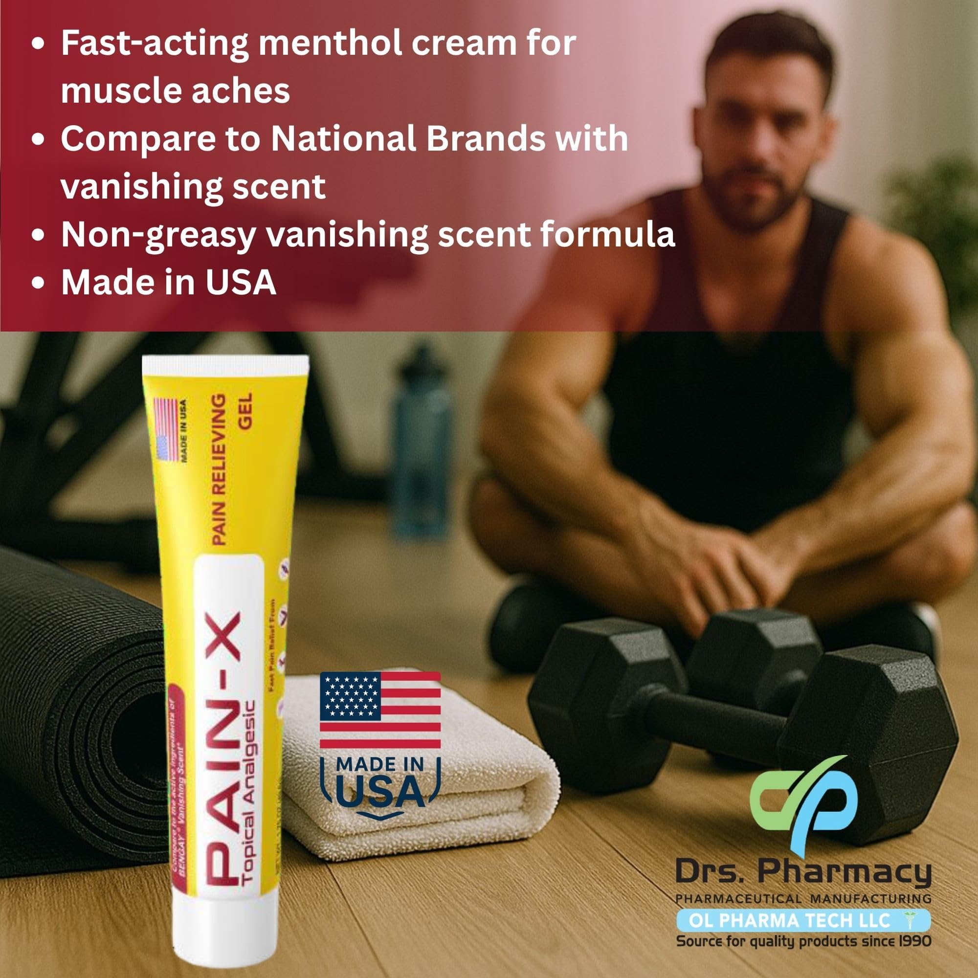 Drs. Pharmacy Pain-X Menthol Cream – Targeted Muscle & Joint Relief – 1.75 oz, Made in USA Drs. Pharmacy Au supplements