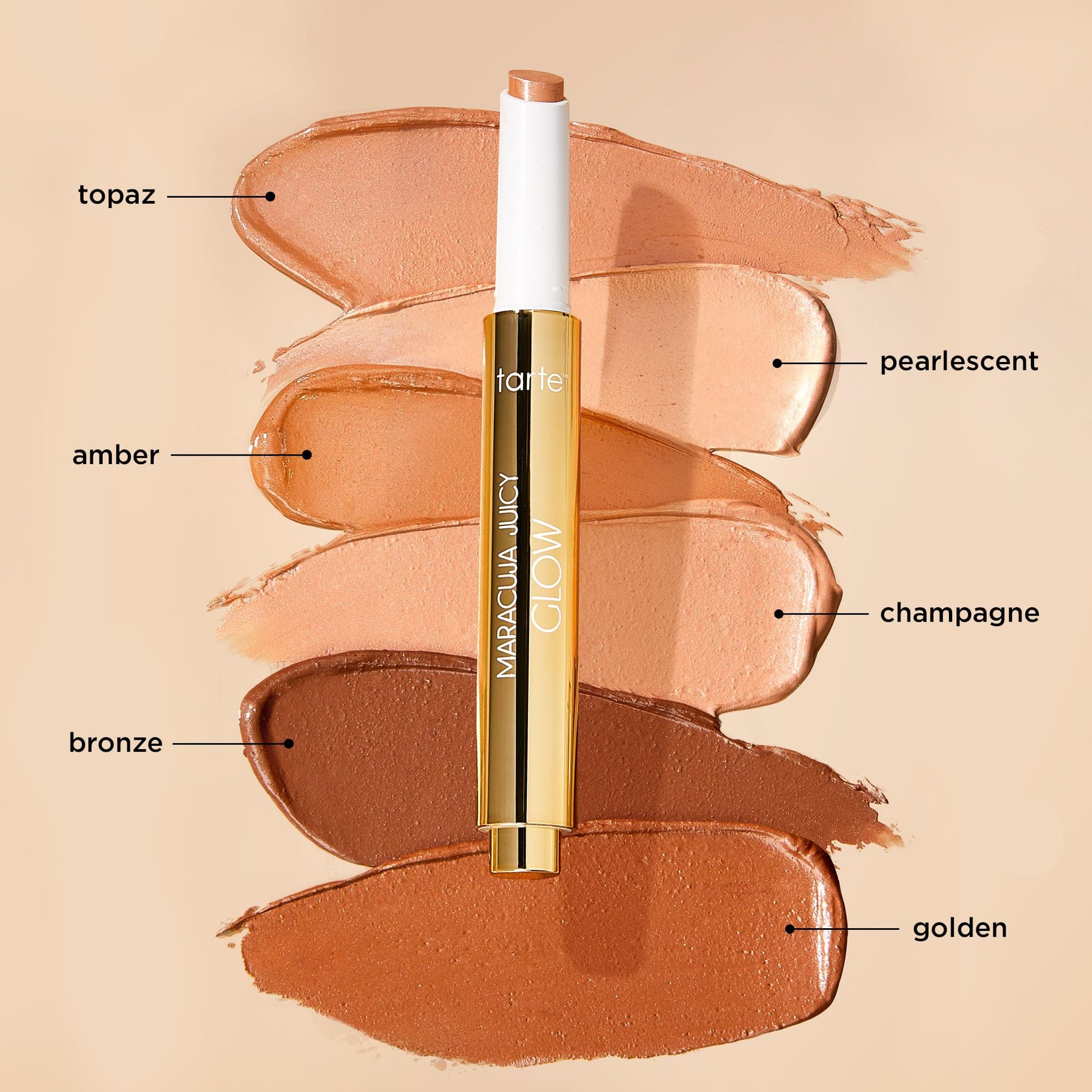 tarte maracuja juicy glow highlight – Highlighter with Vitamin E to Hydrate, Blur appearance for a Smooth Buildable & Luminous Radiant Finish, Vegan & Cruelty-Free, full size, champagne glow tarte Au supplements