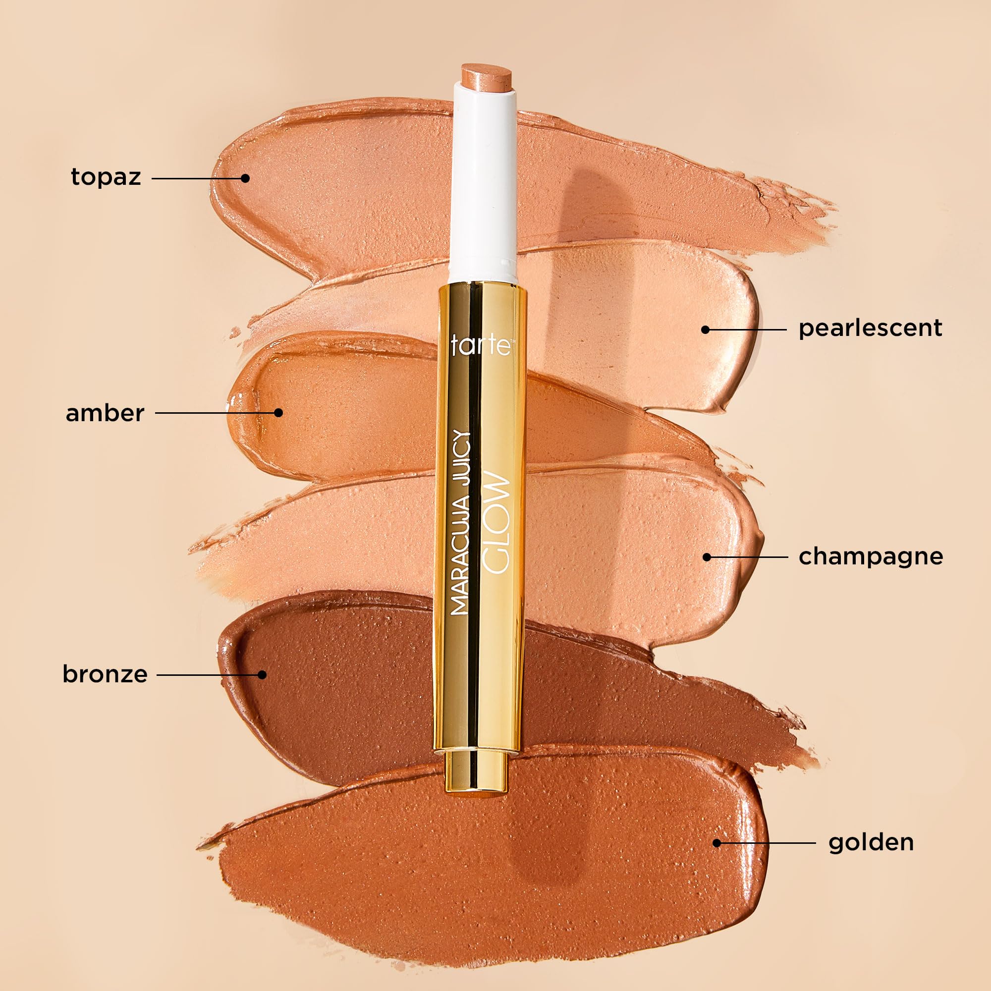 tarte maracuja juicy glow highlight – Highlighter with Vitamin E to Hydrate, Blur appearance for a Smooth Buildable & Luminous Radiant Finish, Vegan & Cruelty-Free, full size, champagne glow tarte Au supplements