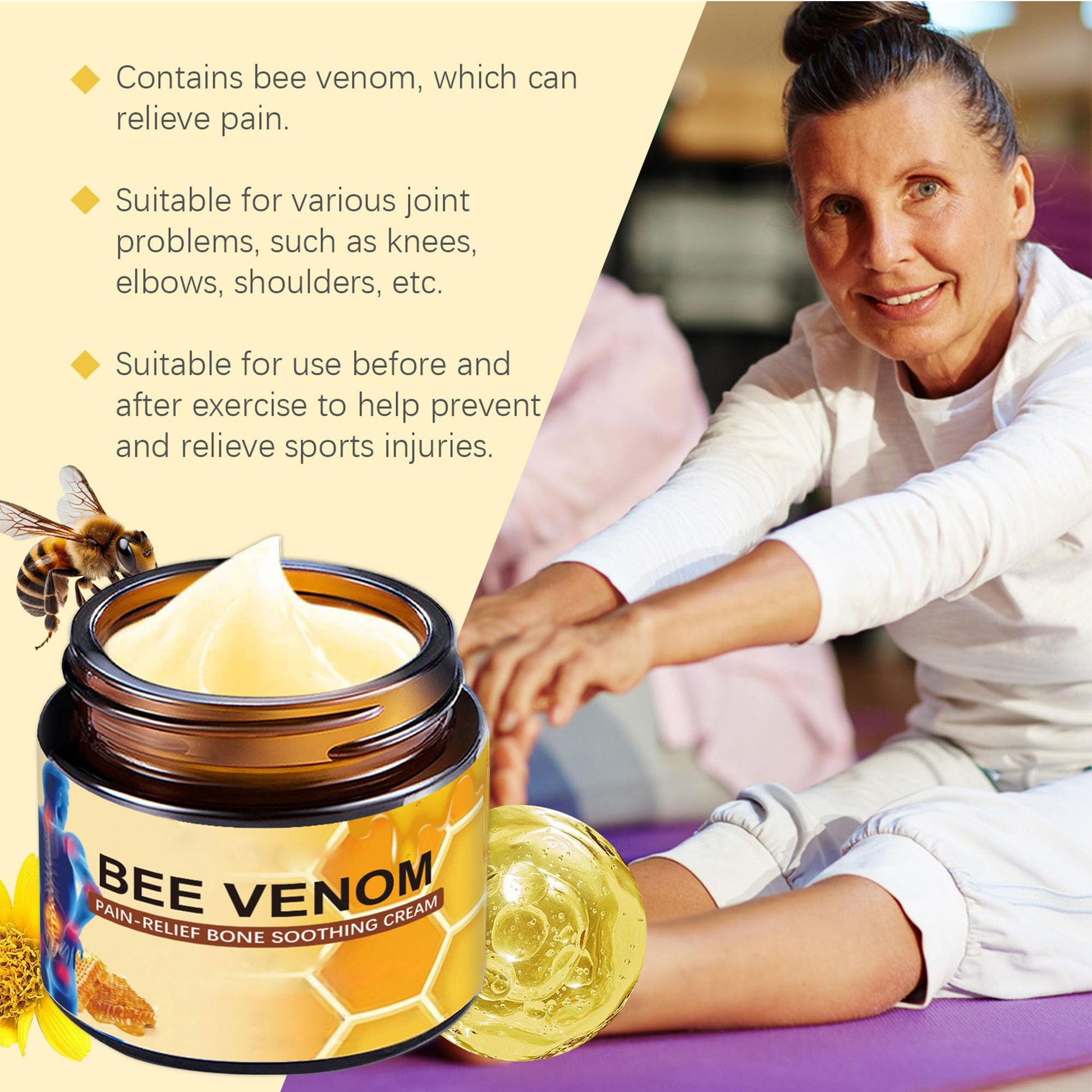 Liwoci Bee Venom Cream-Suitable for Neck, Waist, Back, Hands, Feet and Leg Joint Pain Care Liwoci Au supplements