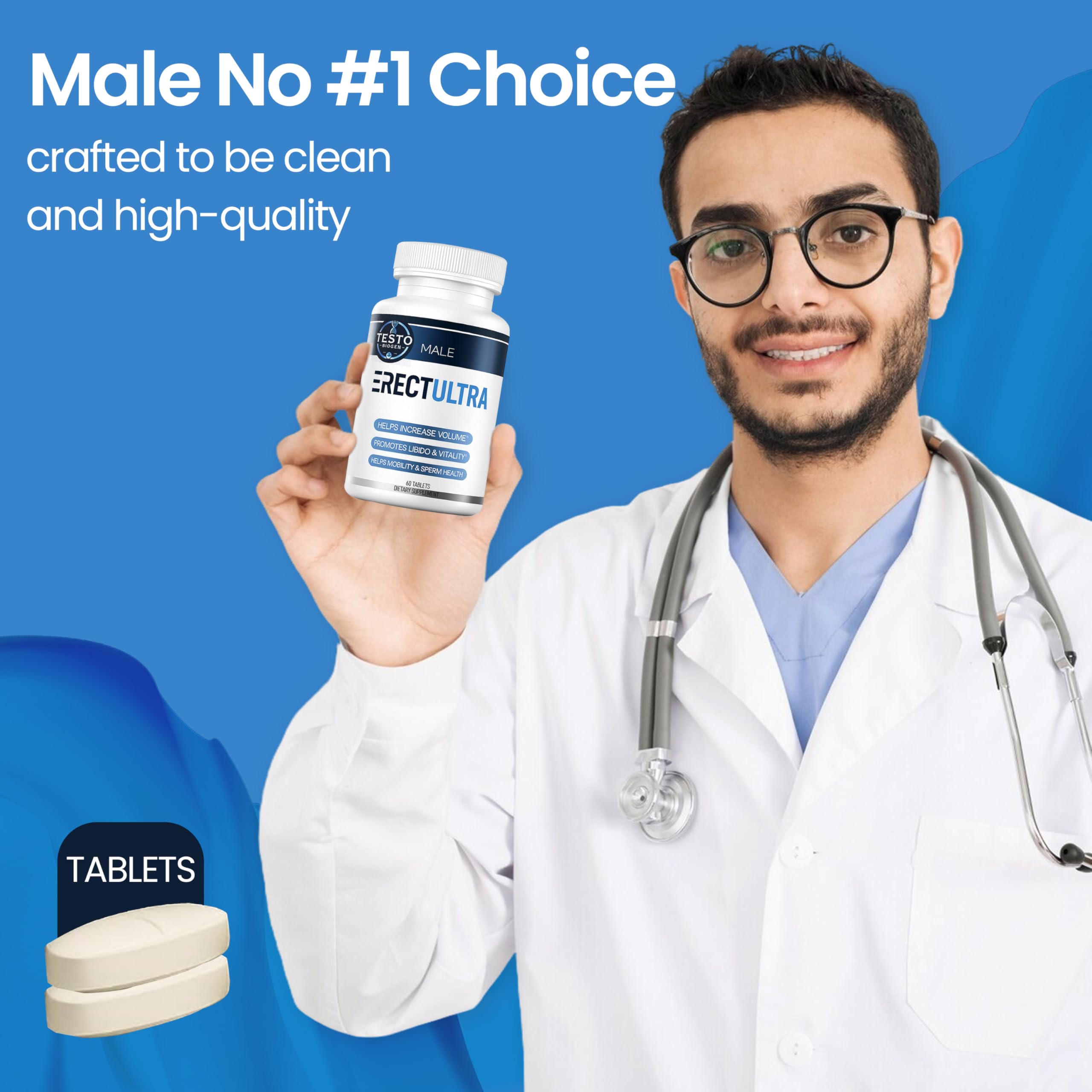 Male Enhancing Supplement - Fast Acting Performance Pills for Men for Blood Flow - Size & Stamina - Testosterone Booster, Maca Root, Epimedium,Tongkat Ali Dietary Supplement 60 Tablets TESTO BIOGEN Au supplements