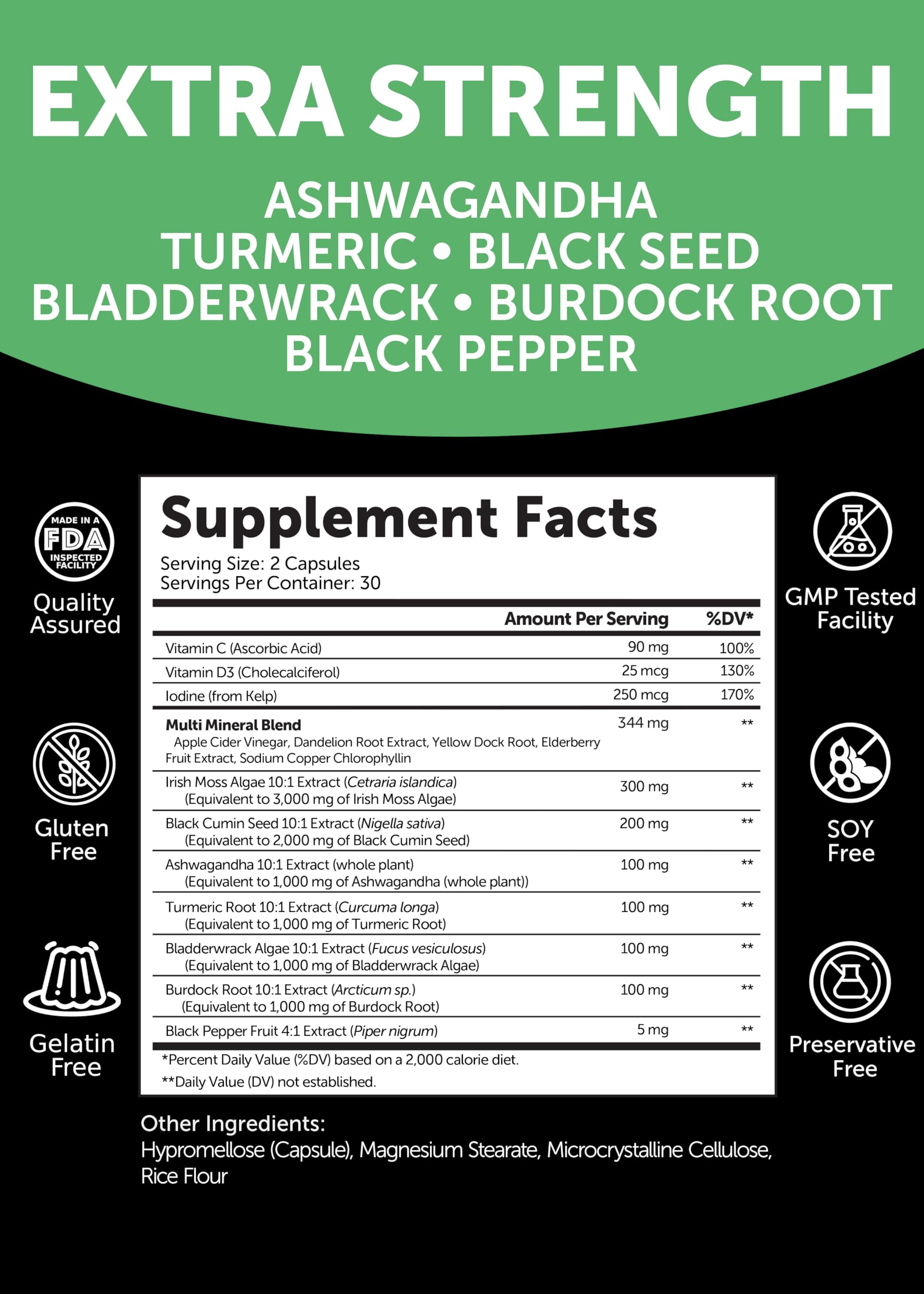 Lunakai USA Made Superfood Fruits & Veggies Supplement & Irish Sea Moss Bundle with 4 Blends, Black Seed Oil & Ashwagandha for Immune & Wellness Support Lunakai Au supplements