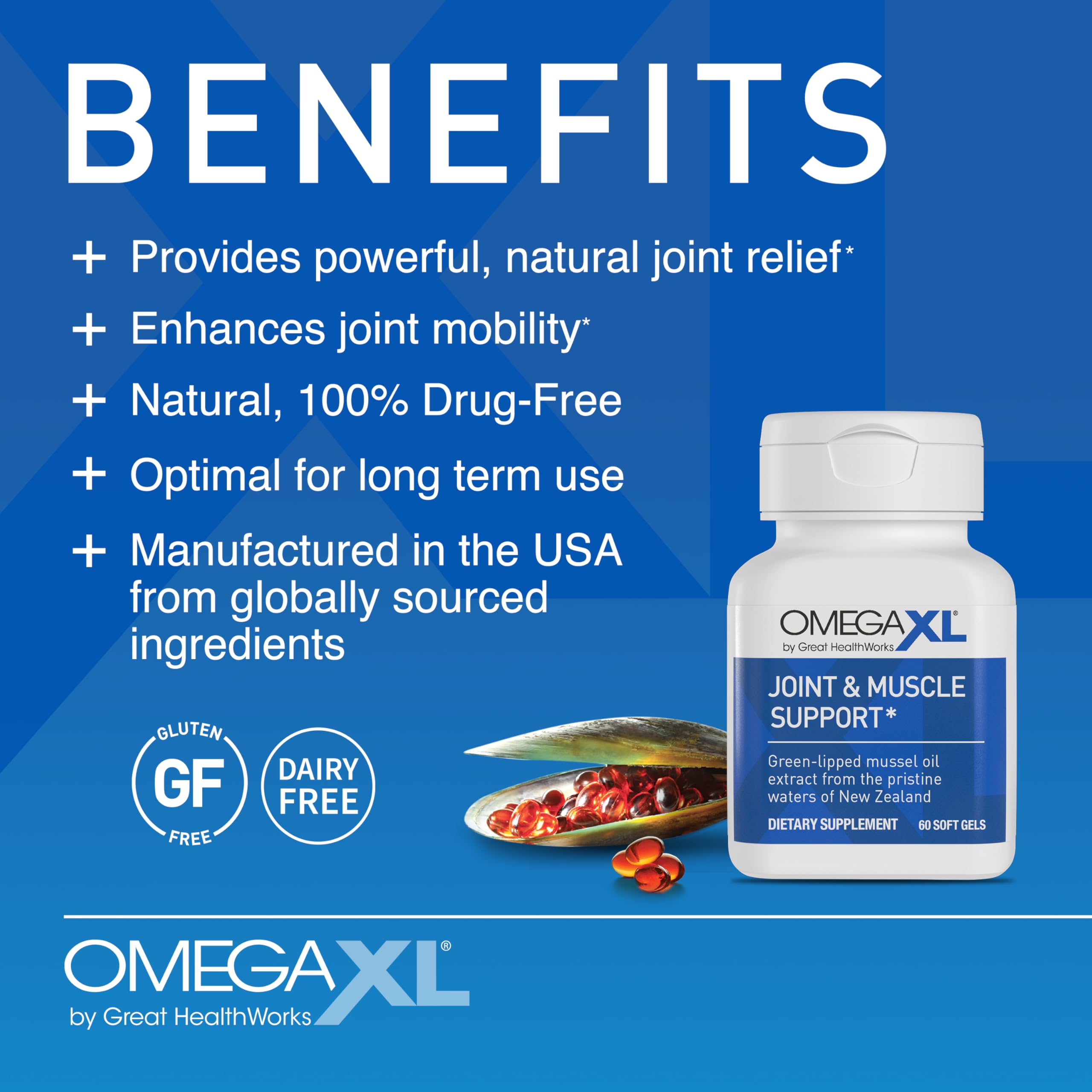 OmegaXL Powerful Joint and Muscle Support Supplement 60 Count (2 Pack) & Probiotic XL - PreforPro, DE111, Shelf Stable - Promote Healthy Gut Flora Growth (30 Veggie caps) OmegaXL Au supplements