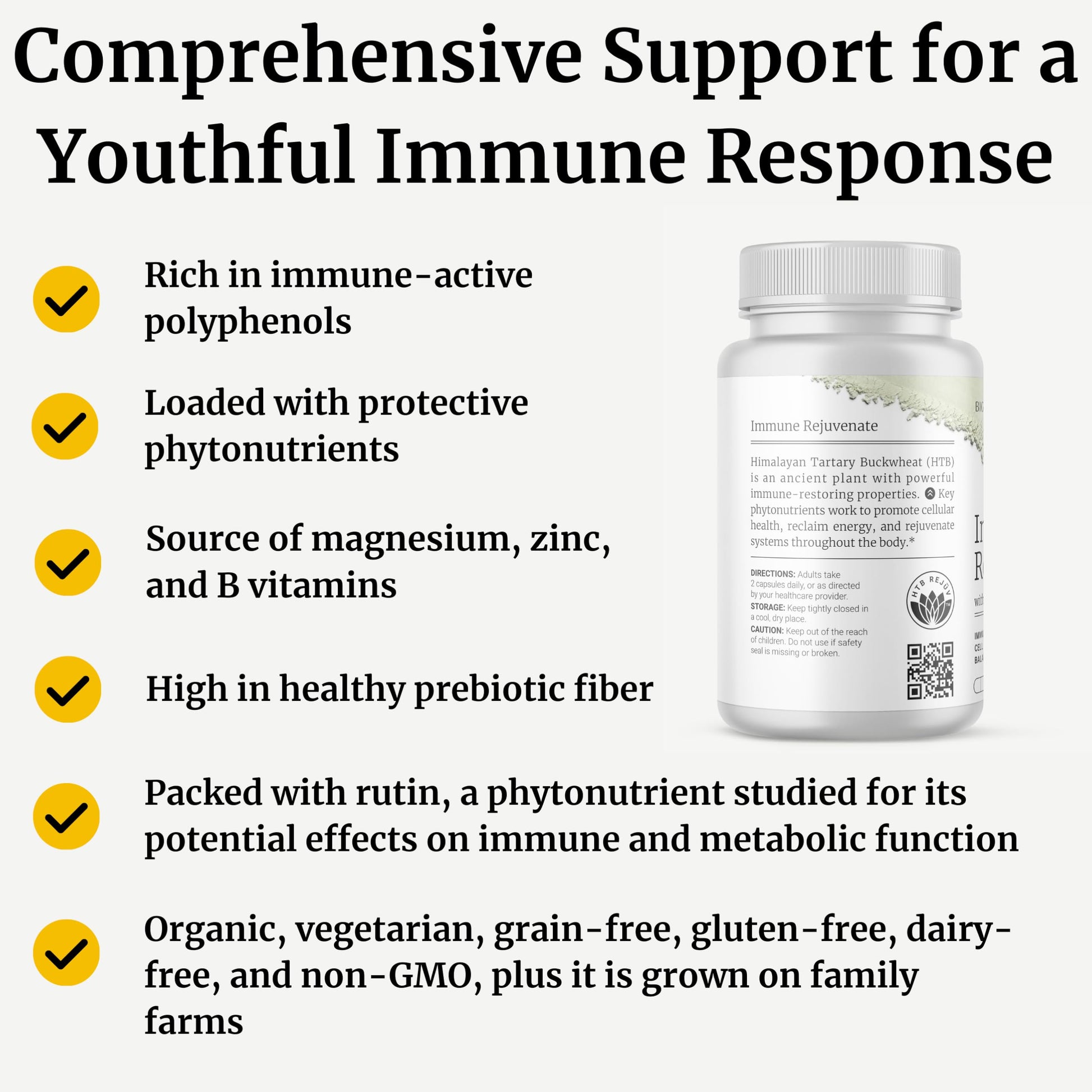 BIG BOLD HEALTH HTB Immune Rejuvenate - Polyphenols Supplement for Immune Support with Himalayan Tartary Buckwheat - Gluten Free, Dairy Free, Non-GMO Formula - 60 Vegetarian Capsules BIG BOLD HEALTH Au supplements