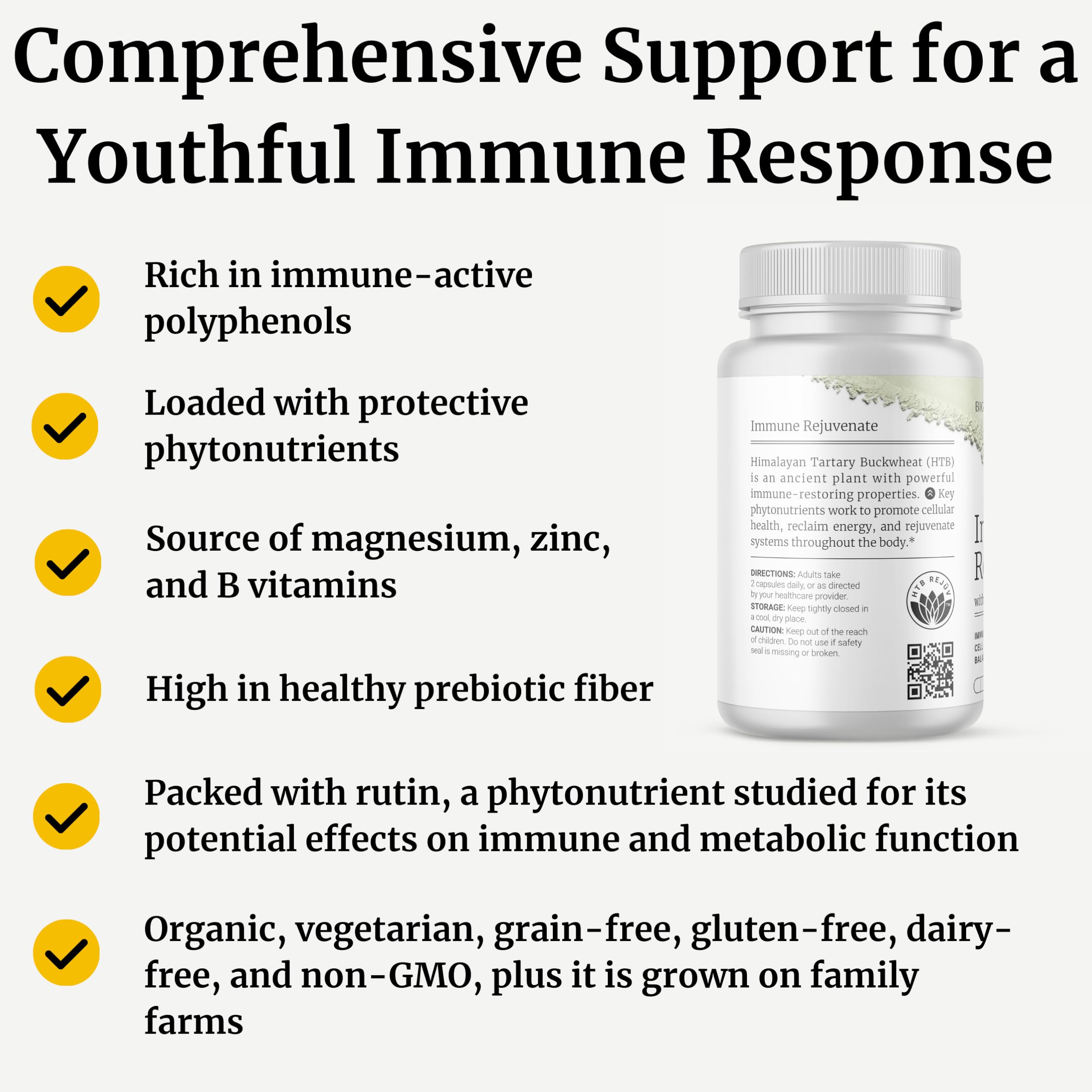 BIG BOLD HEALTH HTB Immune Rejuvenate - Polyphenols Supplement for Immune Support with Himalayan Tartary Buckwheat - Gluten Free, Dairy Free, Non-GMO Formula - 60 Vegetarian Capsules BIG BOLD HEALTH Au supplements