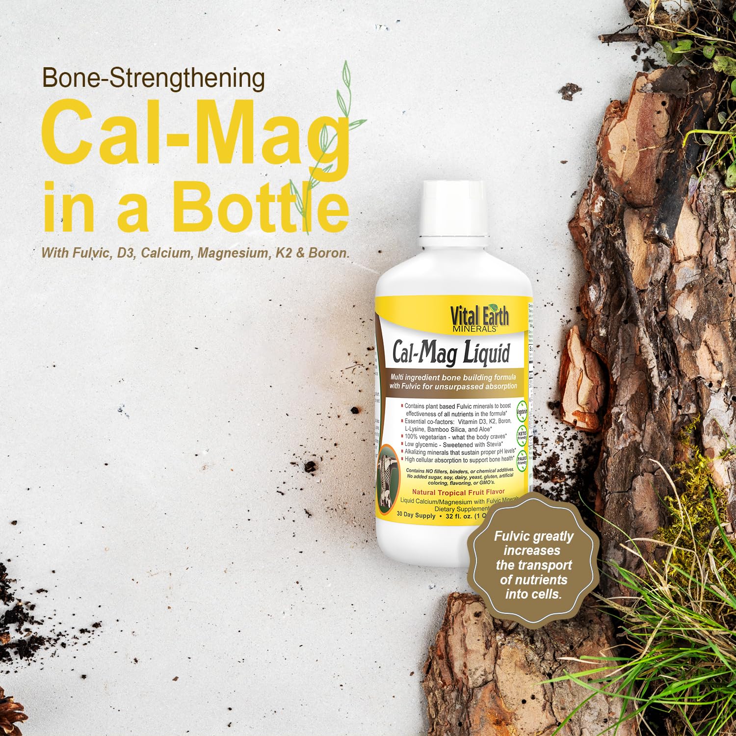 Vital Earth Minerals Bone & Wellness Support – Cal Mag Liquid + Super Multi, Liquid Multivitamins, MTHFR Support, 32 Oz Ea Vital Earth Minerals Au supplements