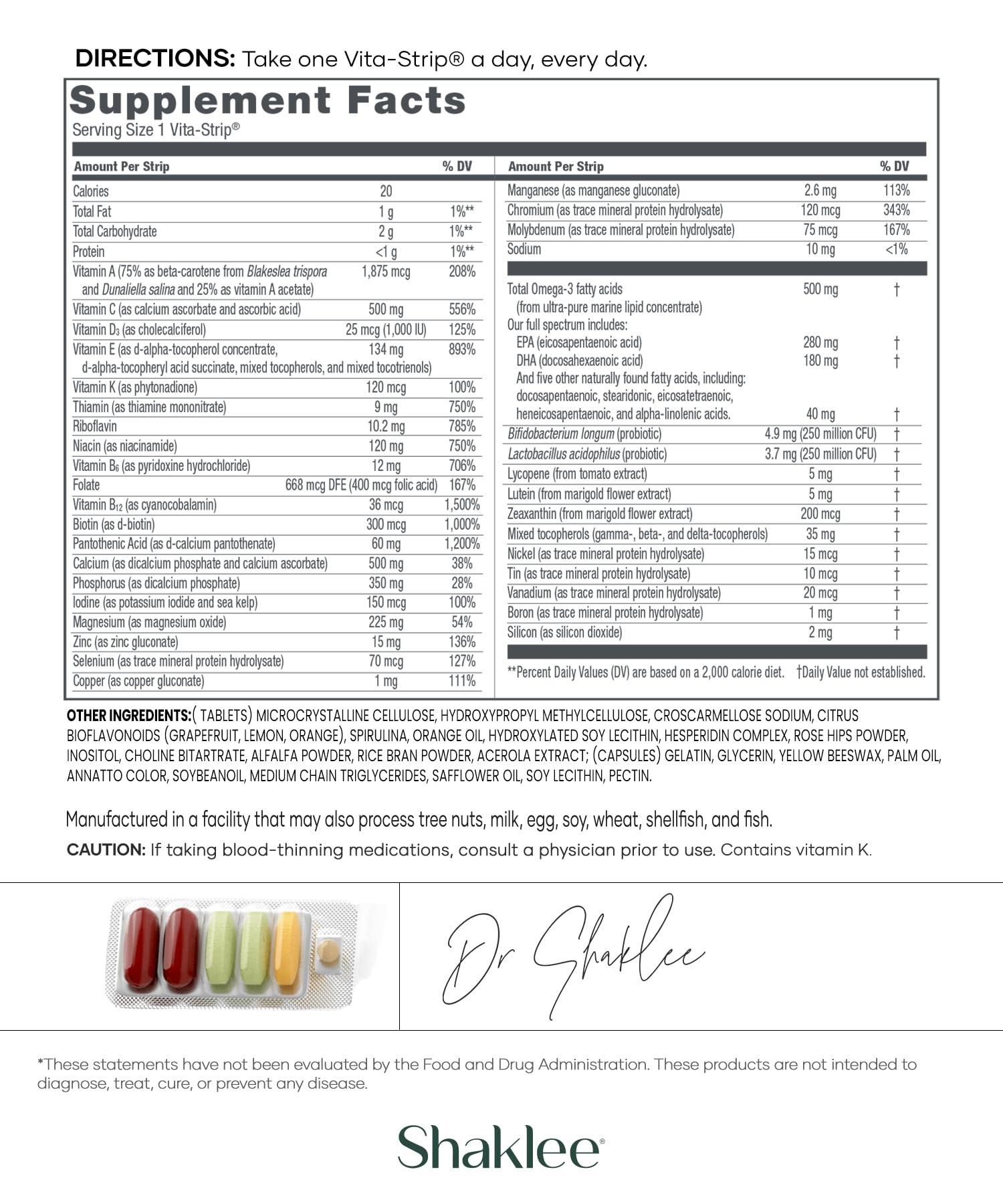 Shaklee - Vitalizer™ Men - Advanced Nutrition Vita-Strips® with Vitamins, Minerals, Omega-3s, Probiotics & More for Heart, Joint, Immune, Bone, Digestive Health & Physical Energy - 30 Vita-Strips® Shaklee Au supplements