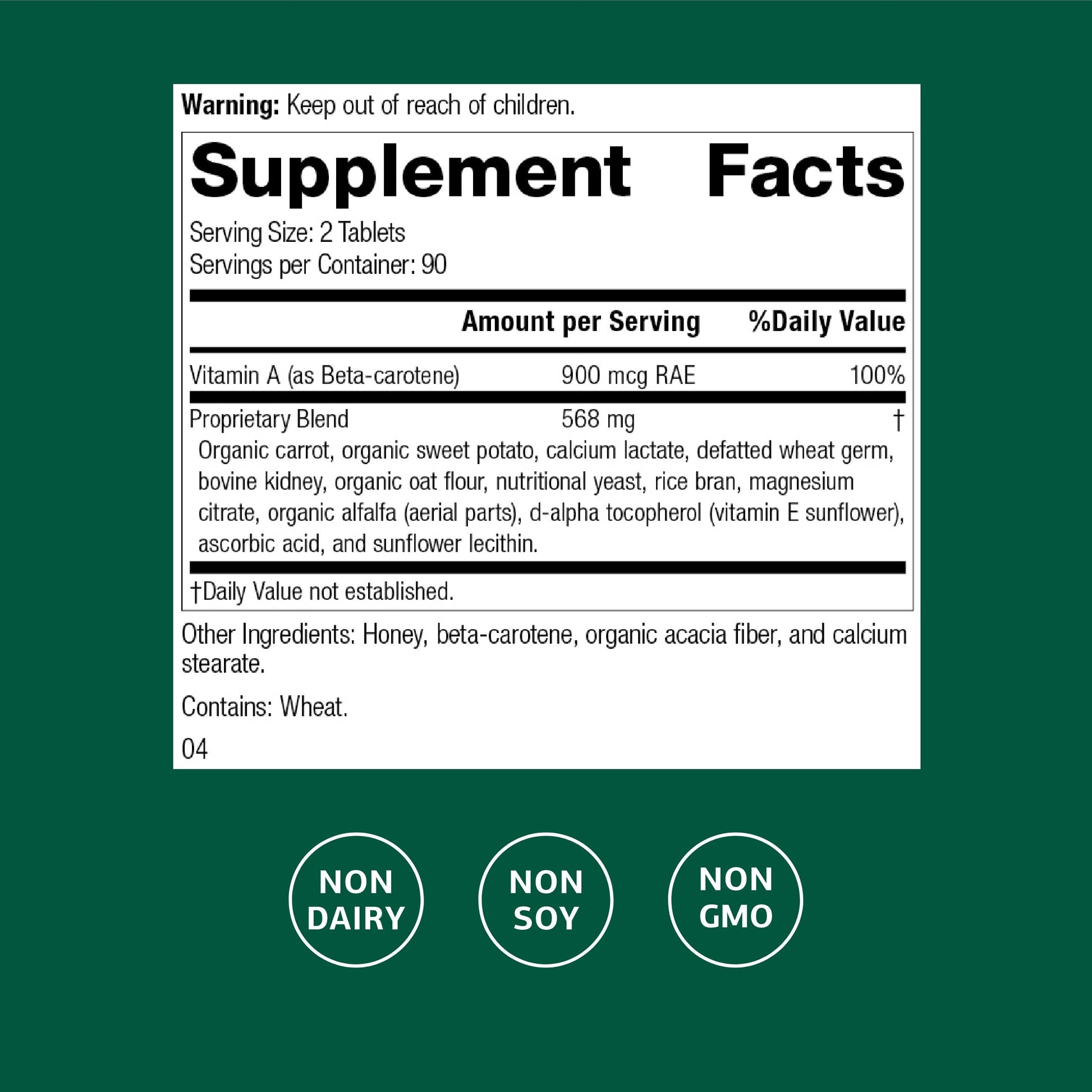 Standard Process Cataplex A - Supports Eye Health & Mucous Membranes - Supports Healthy Vision & Provides Antioxidant Vitamin A - Non-Dairy & Non-Soy - 180 Tablets Standard Process Inc. Au supplements