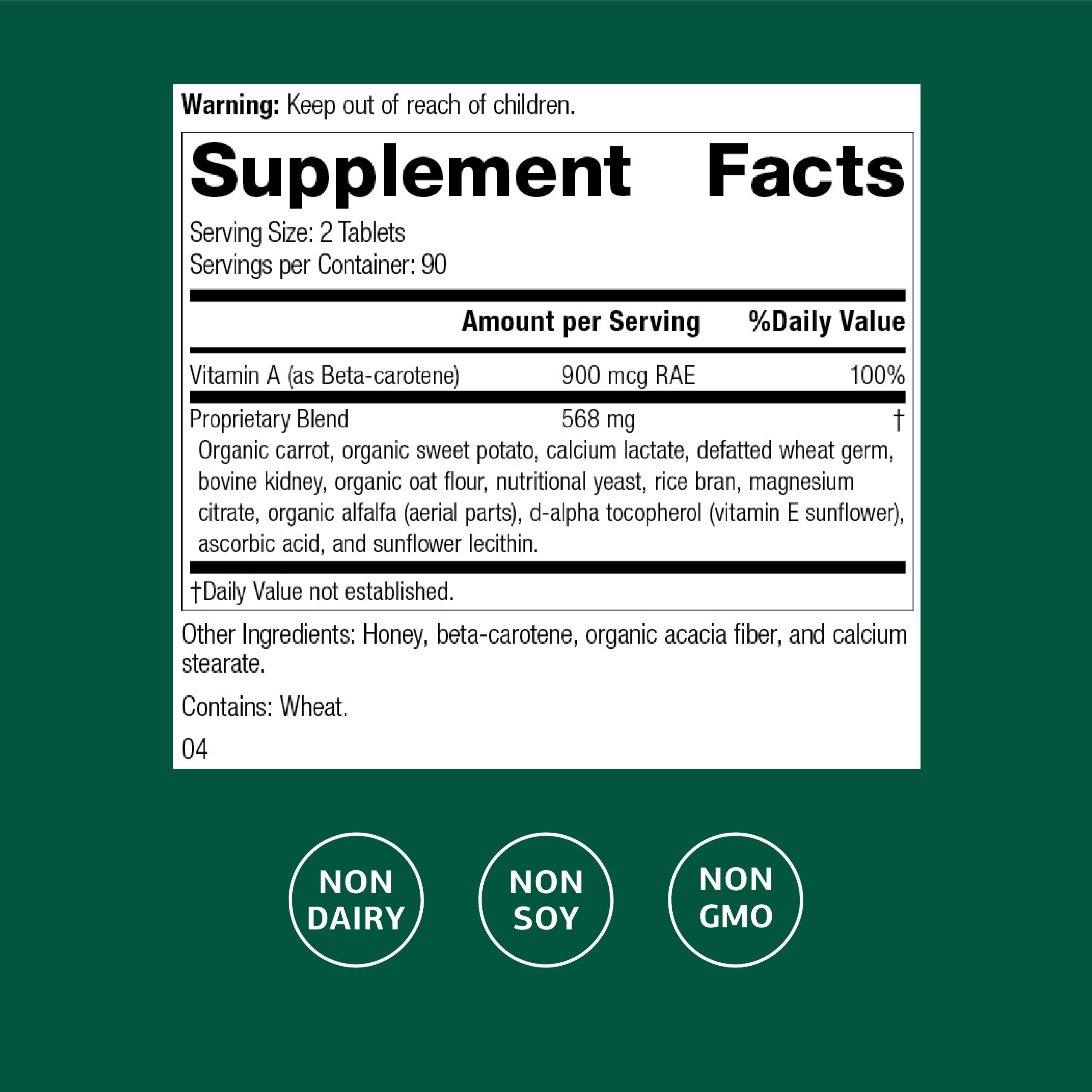 Standard Process Cataplex A - Supports Eye Health & Mucous Membranes - Supports Healthy Vision & Provides Antioxidant Vitamin A - Non-Dairy & Non-Soy - 180 Tablets Standard Process Inc. Au supplements