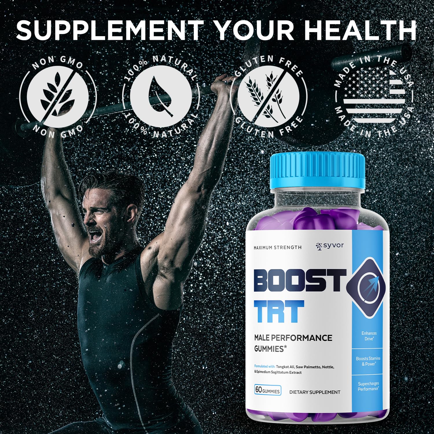 Boost TRT Gummies for Men, Official Boost TRT Male Performance Gummys with Natural Ingredients, Advanced BoostTRT Men's Gummy Supplement with Maximum Strength Premium Vitamins (60 Gummies) Syvor Au supplements