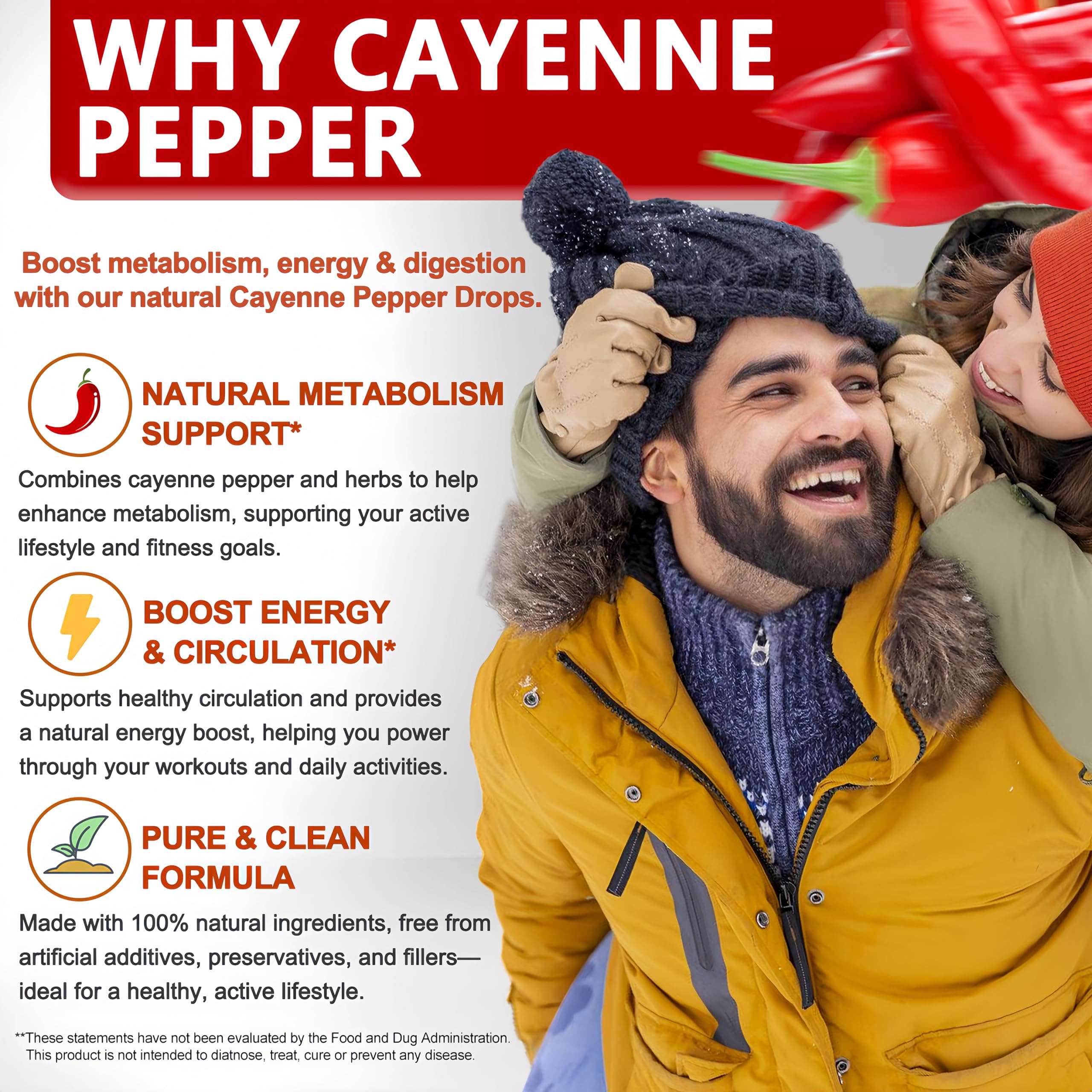 Cayenne Pepper Drops, High Absorption 6-in-1 Liquid Cayenne Pepper Supplement w/Ceylon Cinnamon, Green Tea Extract, Turmeric, Organic Liquid Drops Than Cayenne Capsules Powder Vita letuo Au supplements