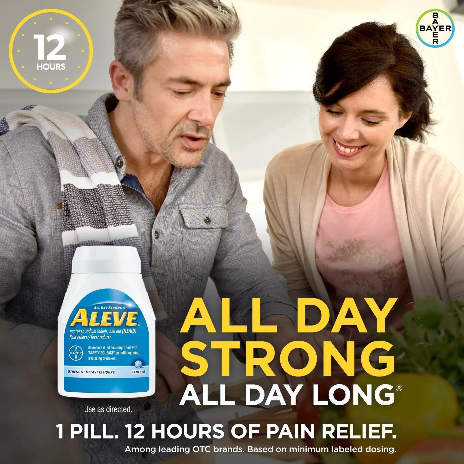 Aleve Tablets with Naproxen Sodium, 220mg (NSAID) Pain Reliever/Fever Reducer, 24 Count, Blue Aleve Au supplements