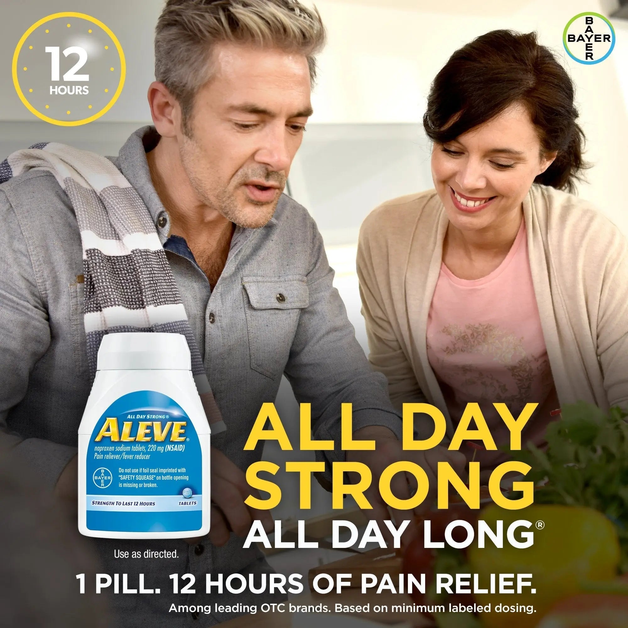 Aleve Tablets with Naproxen Sodium, 220mg (NSAID) Pain Reliever/Fever Reducer, 24 Count, Blue Aleve Au supplements