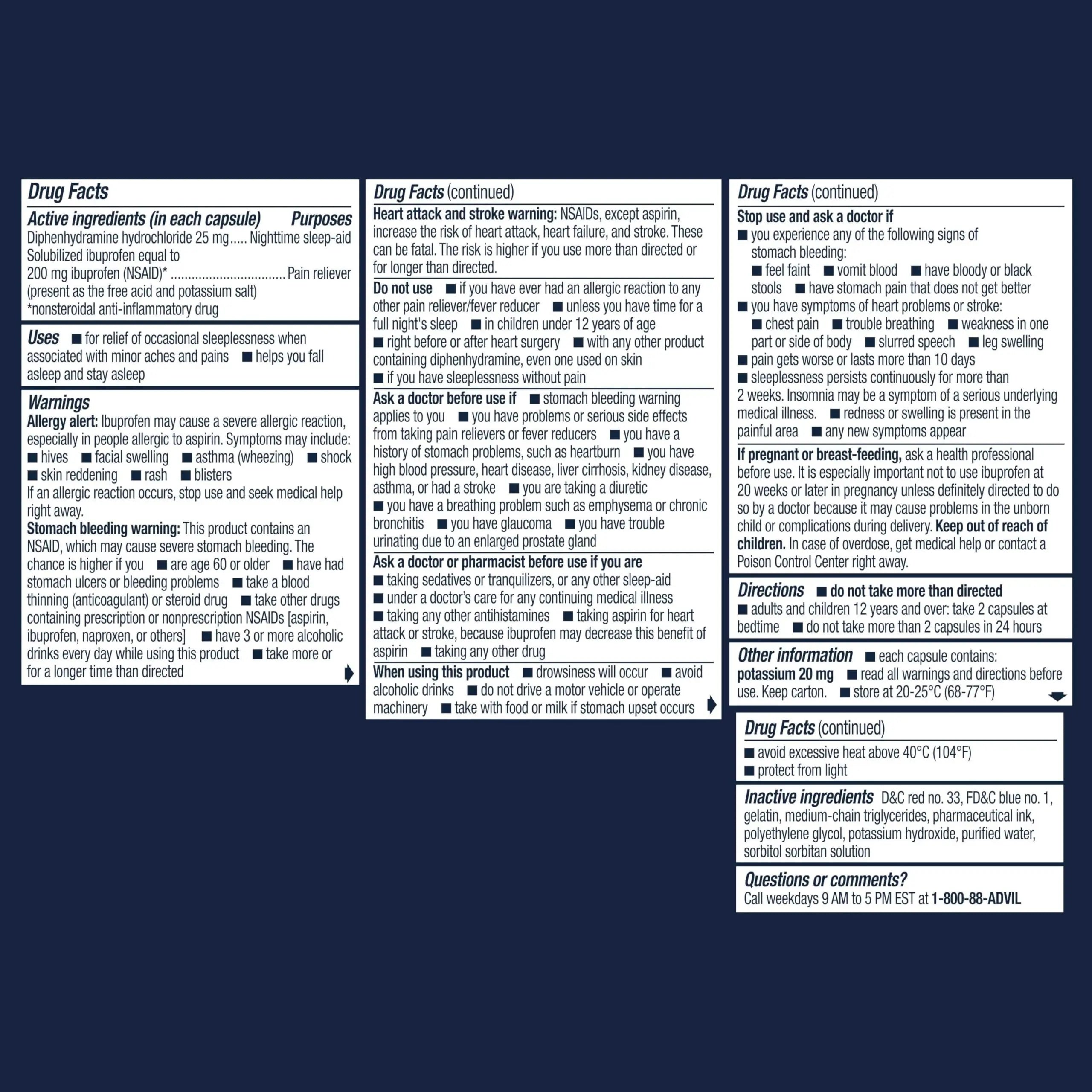 Advil PM Liqui-Gels Minis, 80 Liquid Filled Capsules Advil Au supplements