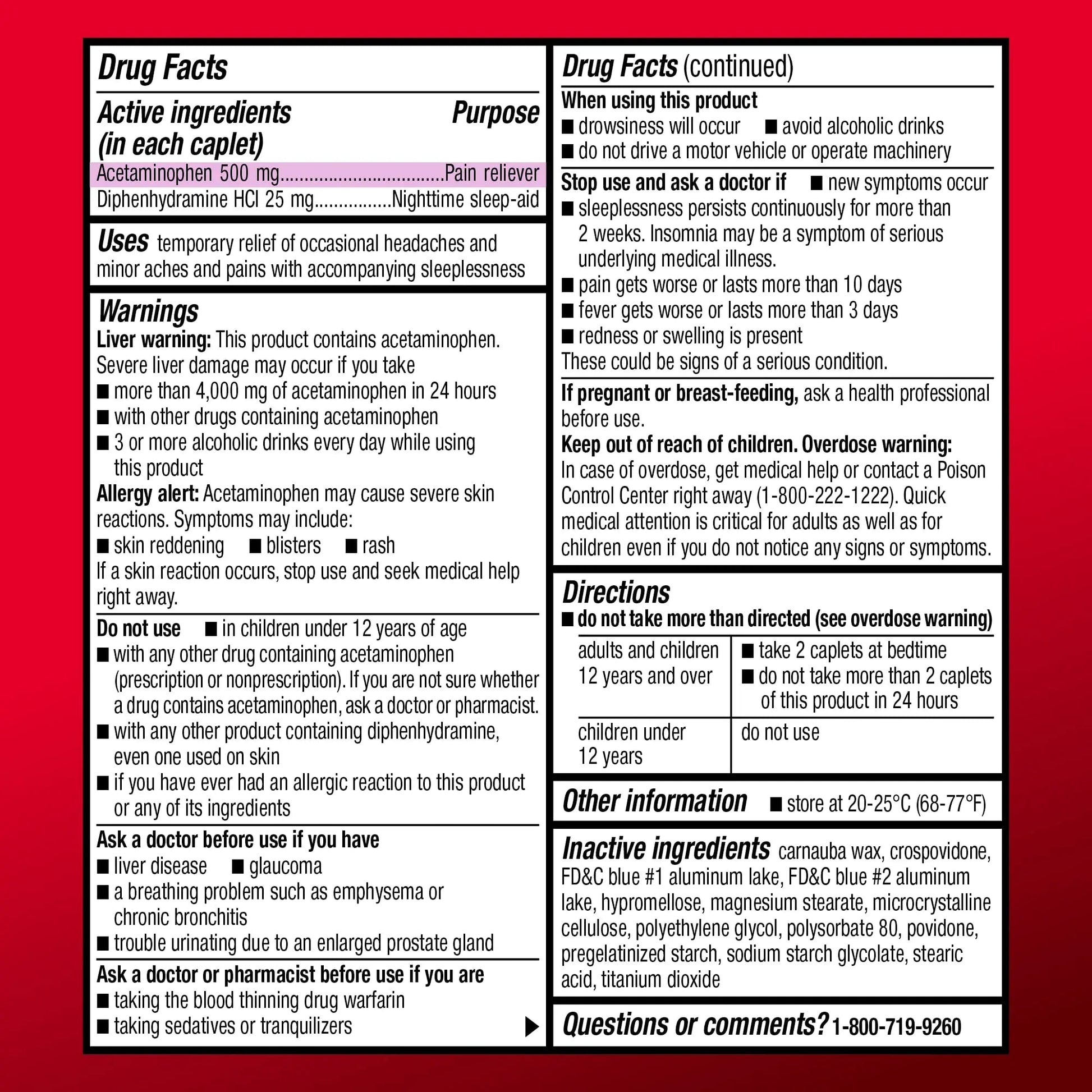 Amazon Basic Care Acetaminophen PM, Pain Reliever Plus Nighttime Sleep Aid, Blue, 100 Count Amazon Basic Care Au supplements