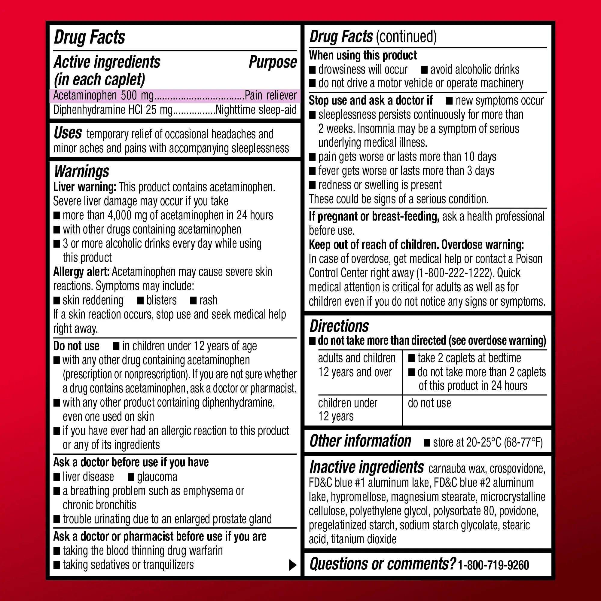 Amazon Basic Care Acetaminophen PM, Pain Reliever Plus Nighttime Sleep Aid, Blue, 100 Count Amazon Basic Care Au supplements