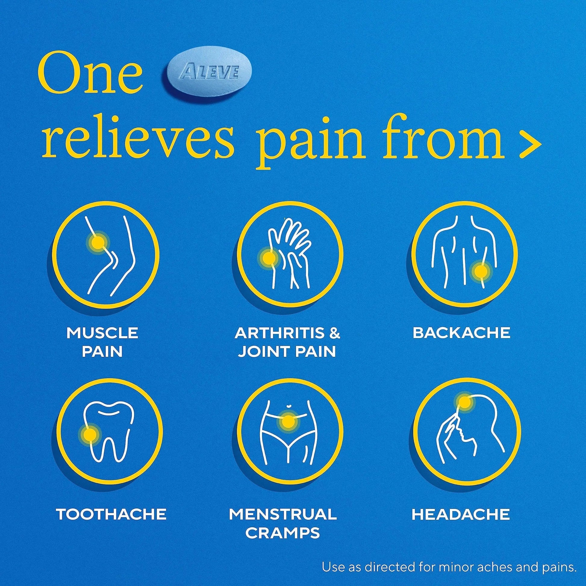 Aleve Pain Reliever & Fever Reducer Naproxen Sodium Caplets, Body Pain Relief, 270 Count Aleve Au supplements