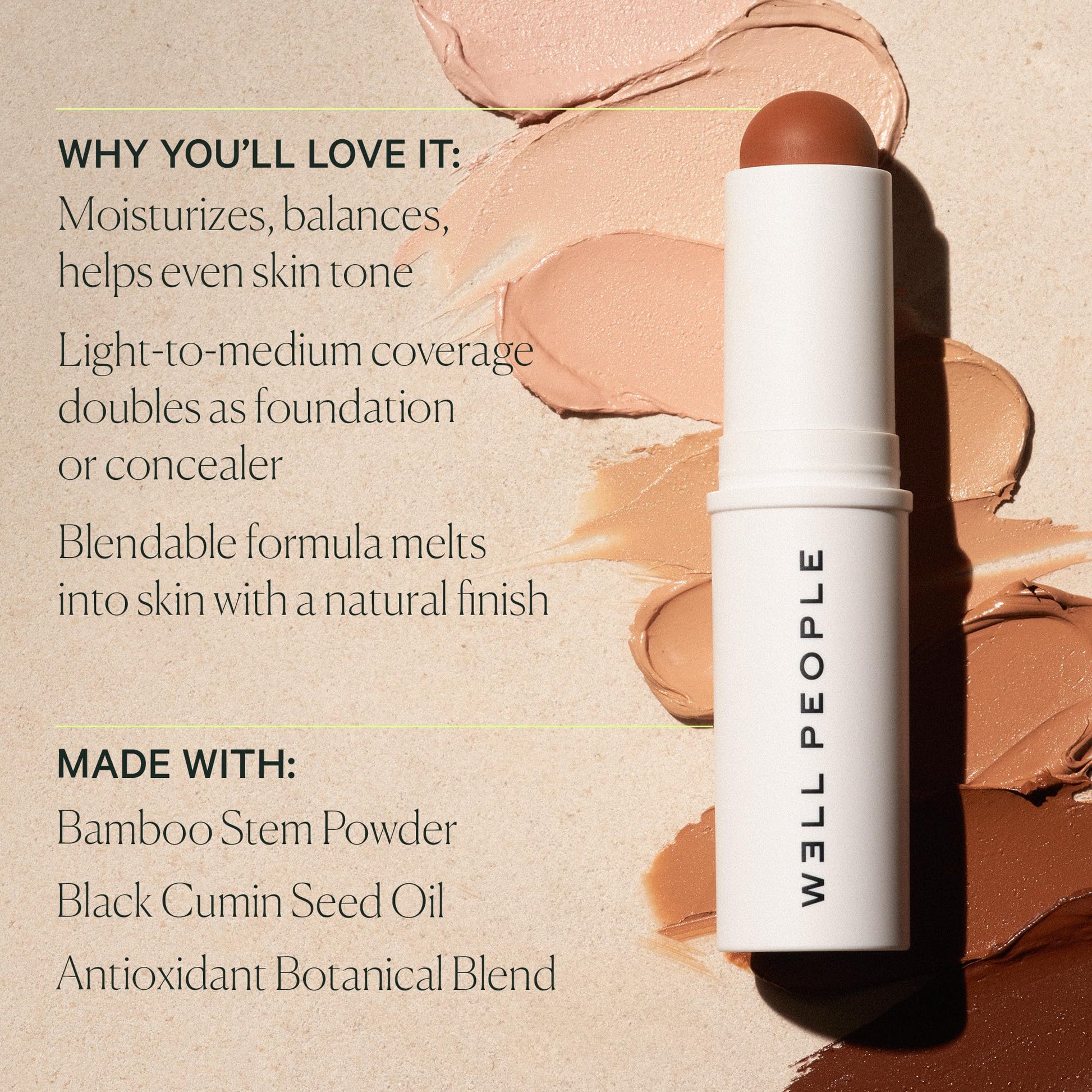 Well People Supernatural Complexion Stick Foundation + Concealer, Buildable, Light-to-Medium Coverage, Soft Matte Finish, Lightweight + Hydrating, Multi-Use, Vegan & Cruelty-Free, 20 Light Medium Warm Well People Au supplements