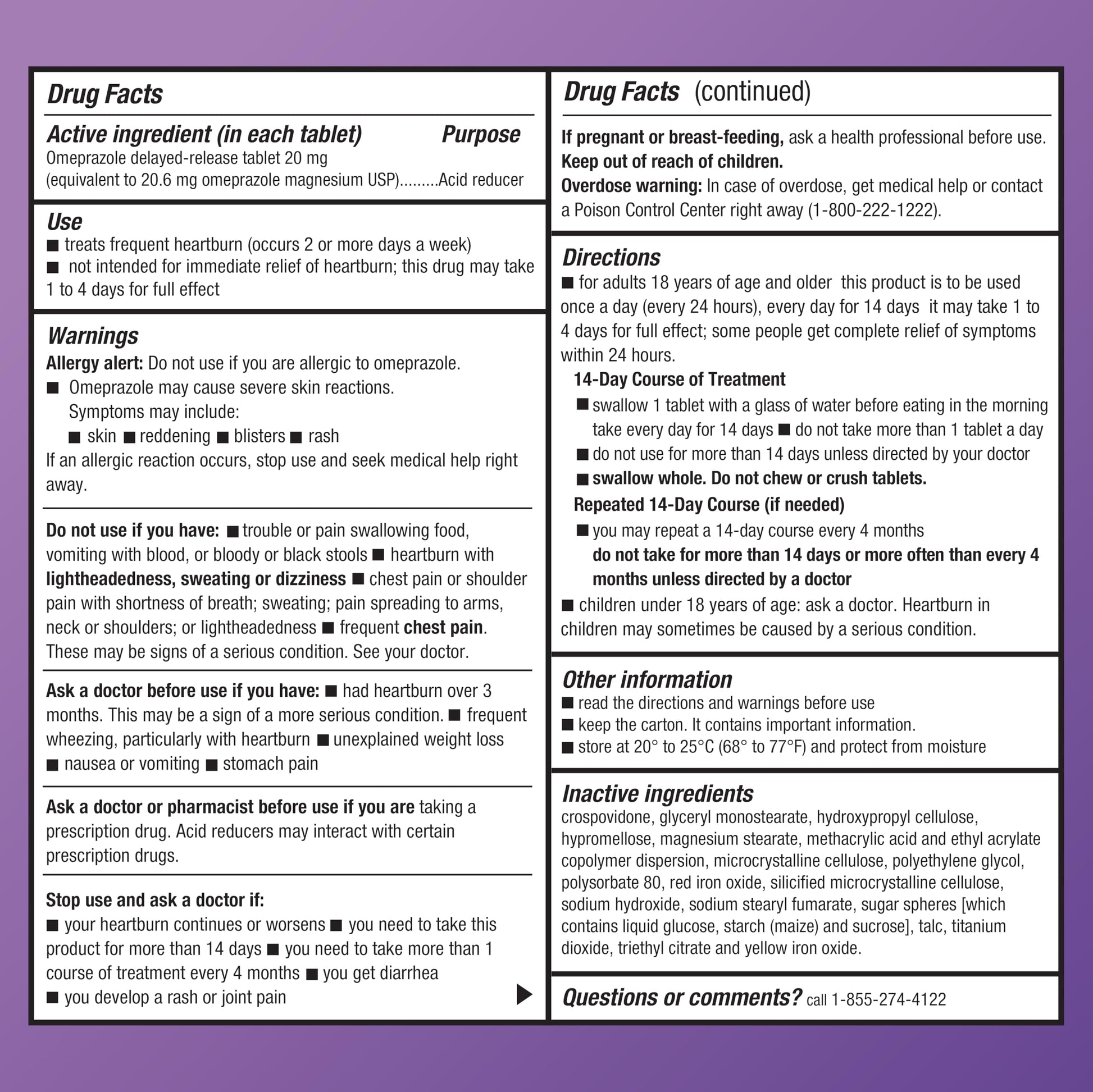 Amazon Basic Care Omeprazole Delayed Release Tablets 20 mg, Acid Reducer, treats frequent heartburn,, Cream, Regular, 42 Count (Pack of 1), 42 Count, Amazon Basic Care Au supplements