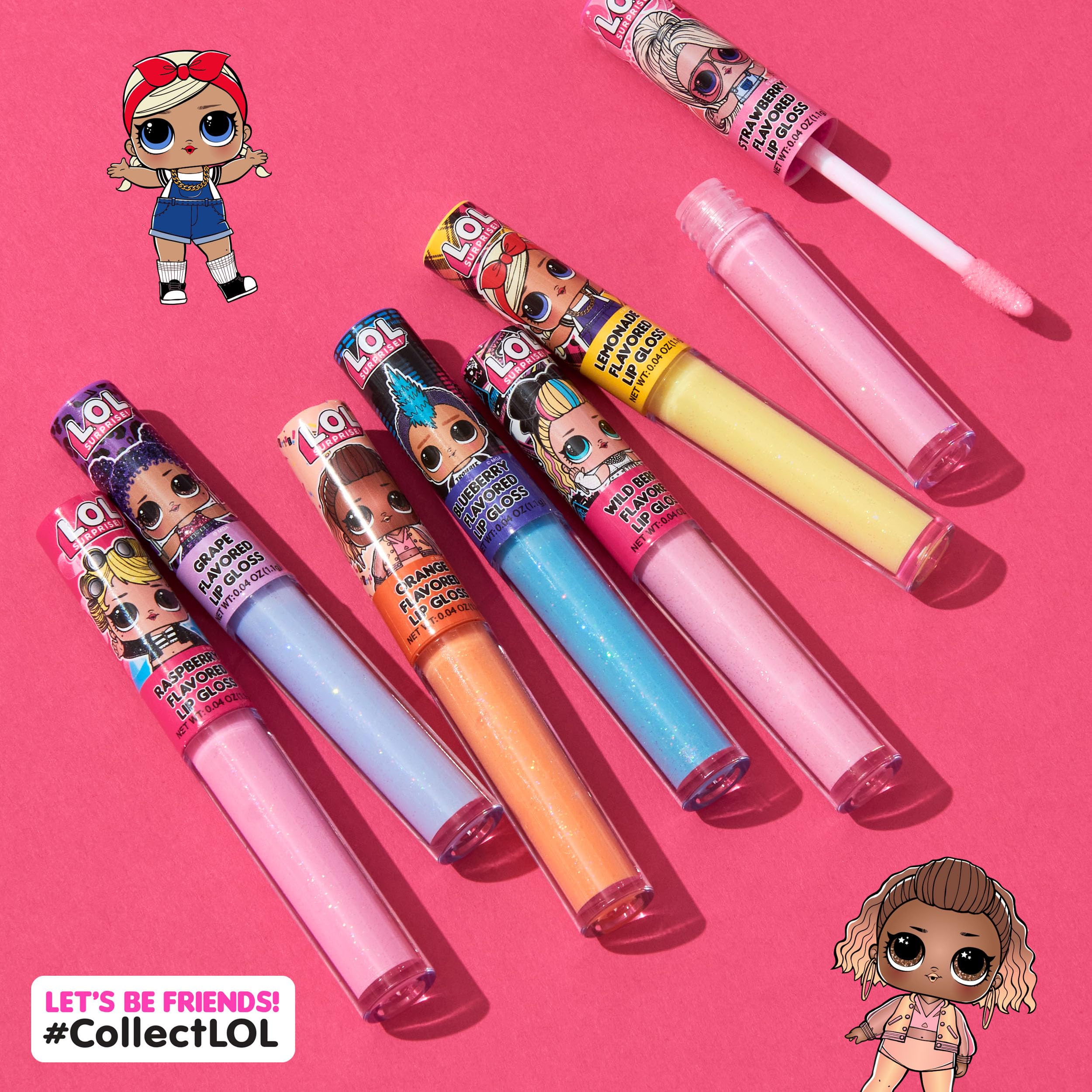 L.O.L Surprise 7-Pack Lip Gloss for Girls, Lol Lip Gloss L.O.L. Surprise! Au supplements