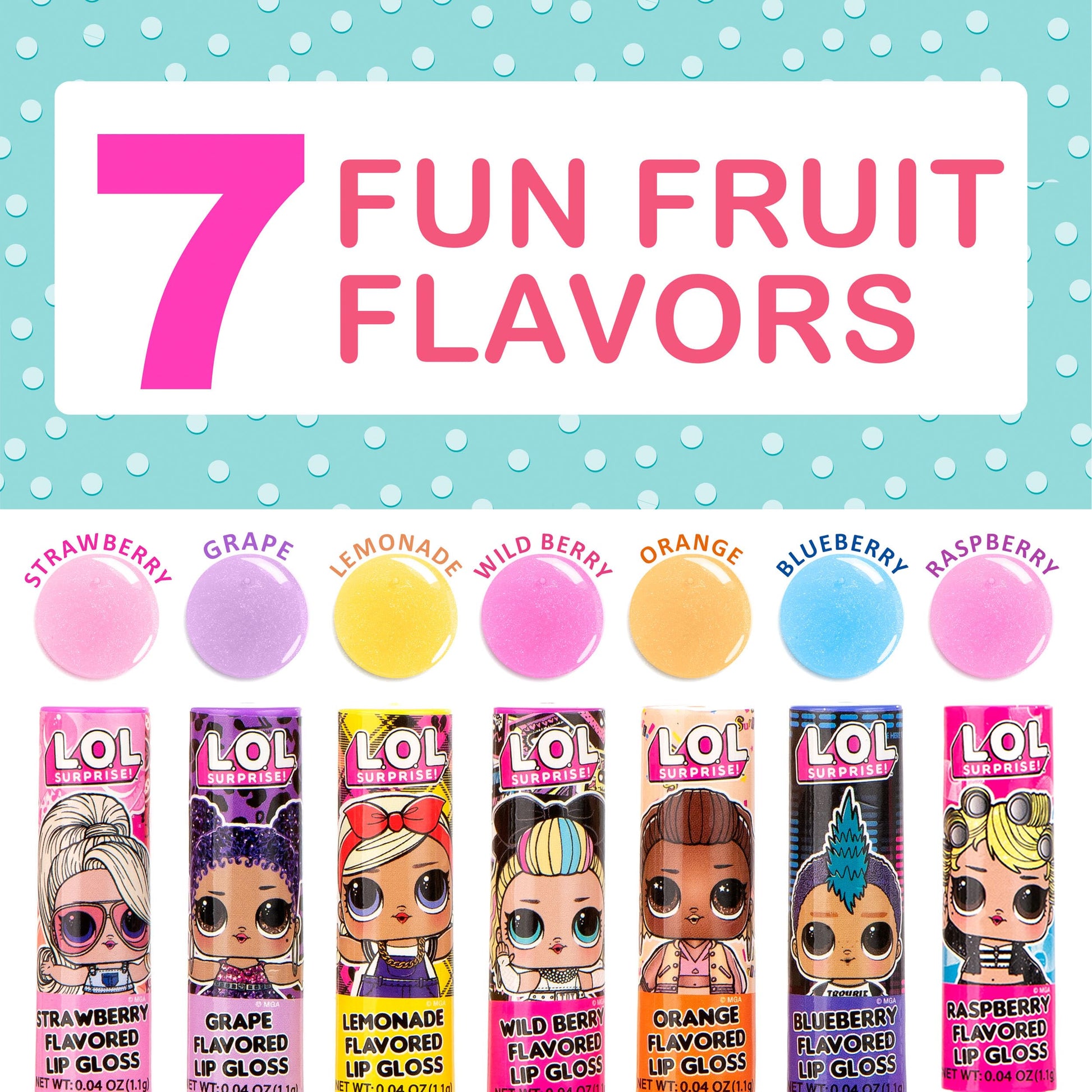 L.O.L Surprise 7-Pack Lip Gloss for Girls, Lol Lip Gloss L.O.L. Surprise! Au supplements